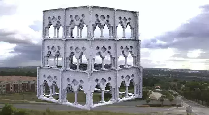 Medieval pillars Alice in wonderland 2 Queens  3D model 3D model