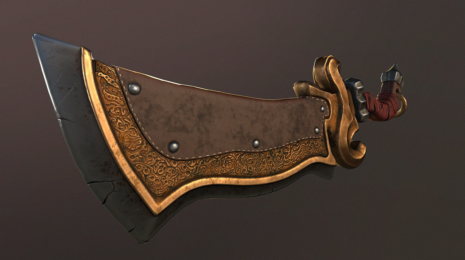 Old Sword Low-poly 3D model_11