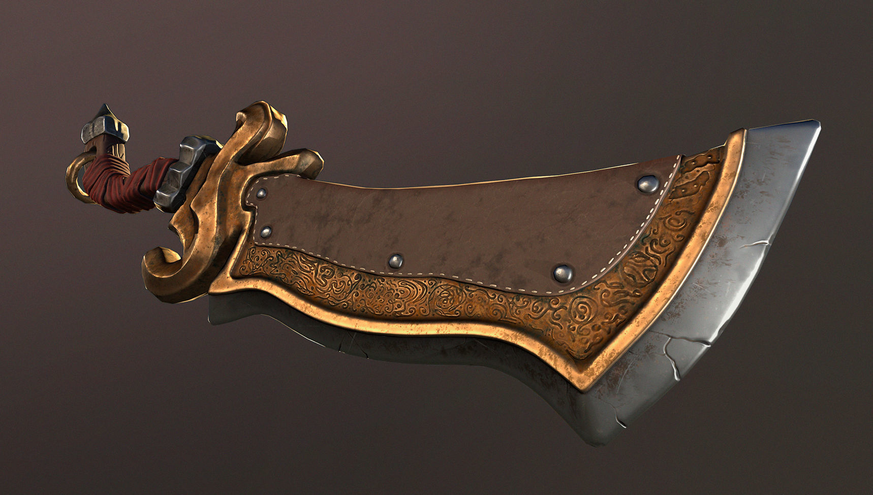 Old Sword Low-poly 3D model_3