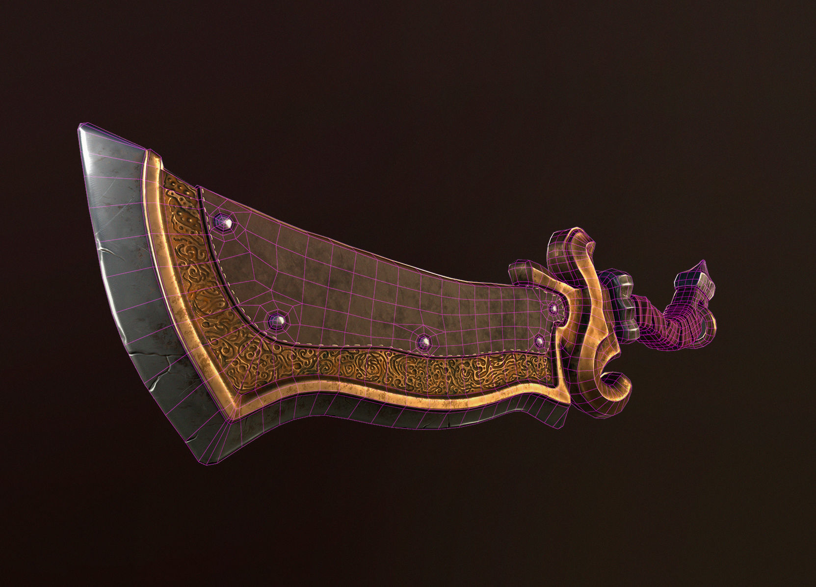 Old Sword Low-poly 3D model_13