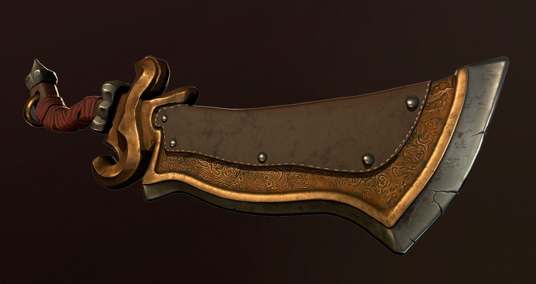 Old Sword Low-poly 3D model_2