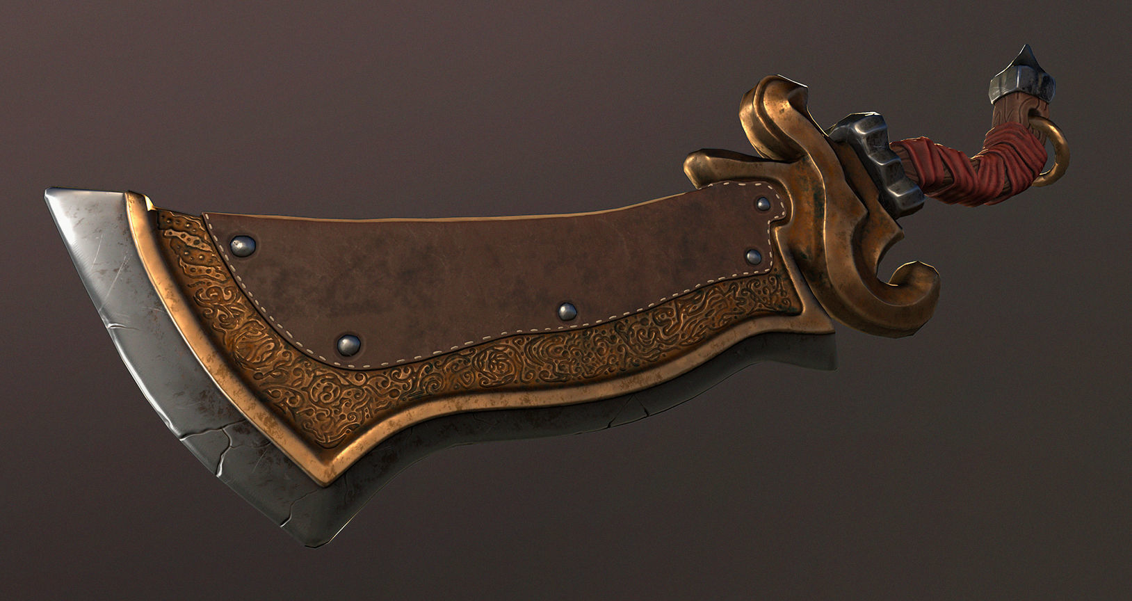 Old Sword Low-poly 3D model_8