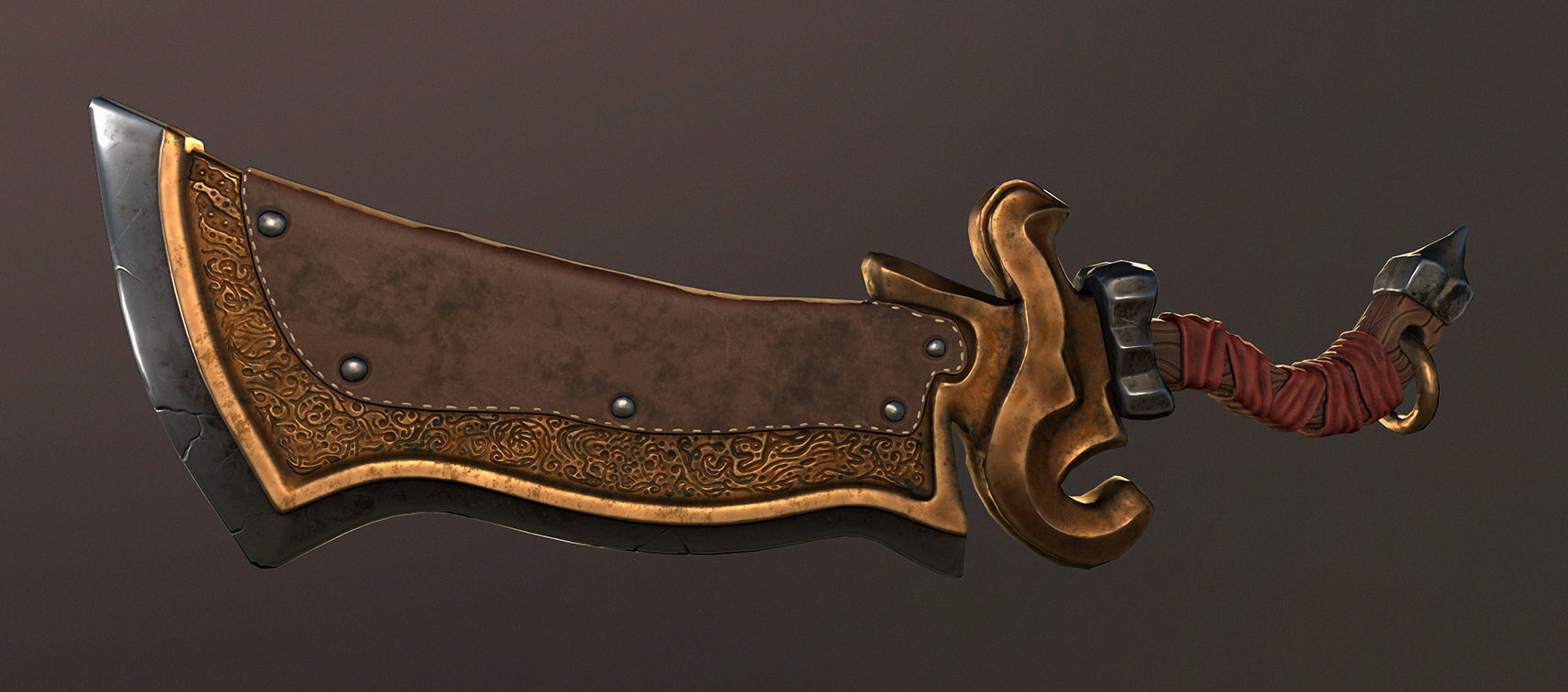Old Sword Low-poly 3D model_10