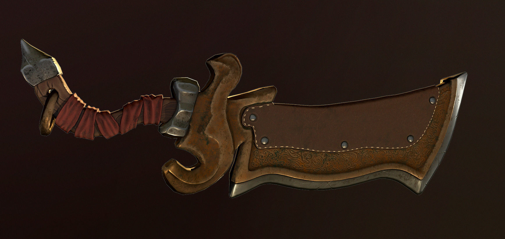 Old Sword Low-poly 3D model_5