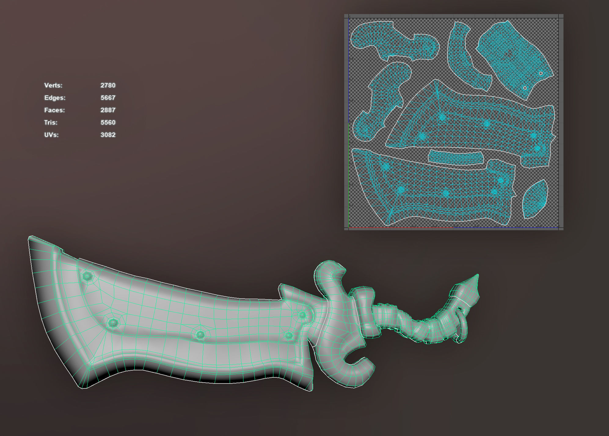 Old Sword Low-poly 3D model_15