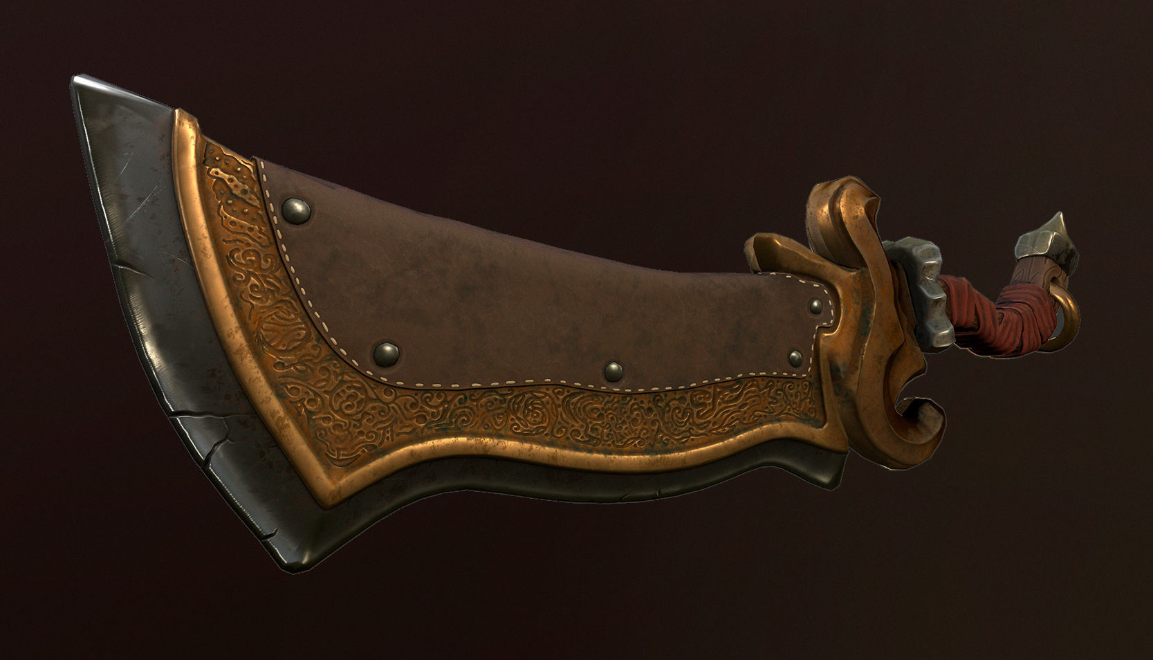 Old Sword Low-poly 3D model_9