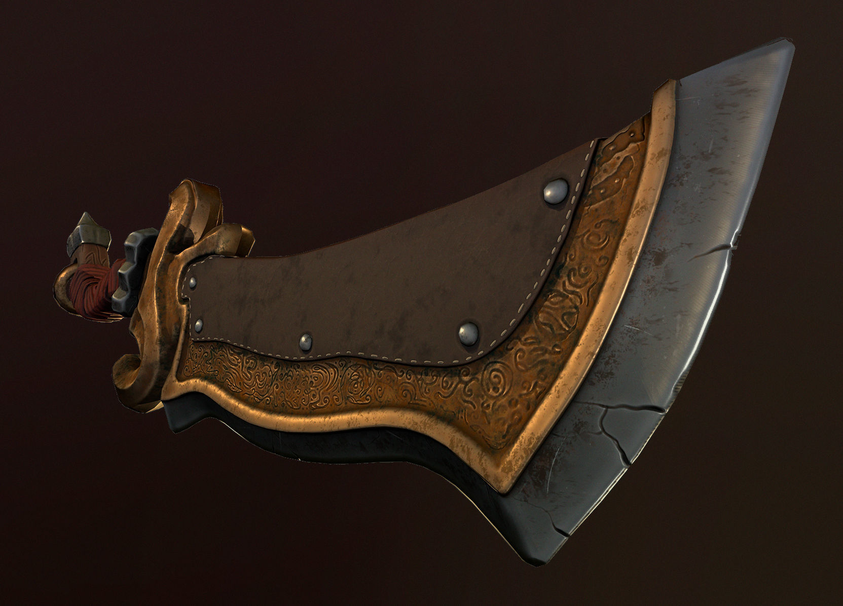 Old Sword Low-poly 3D model_7