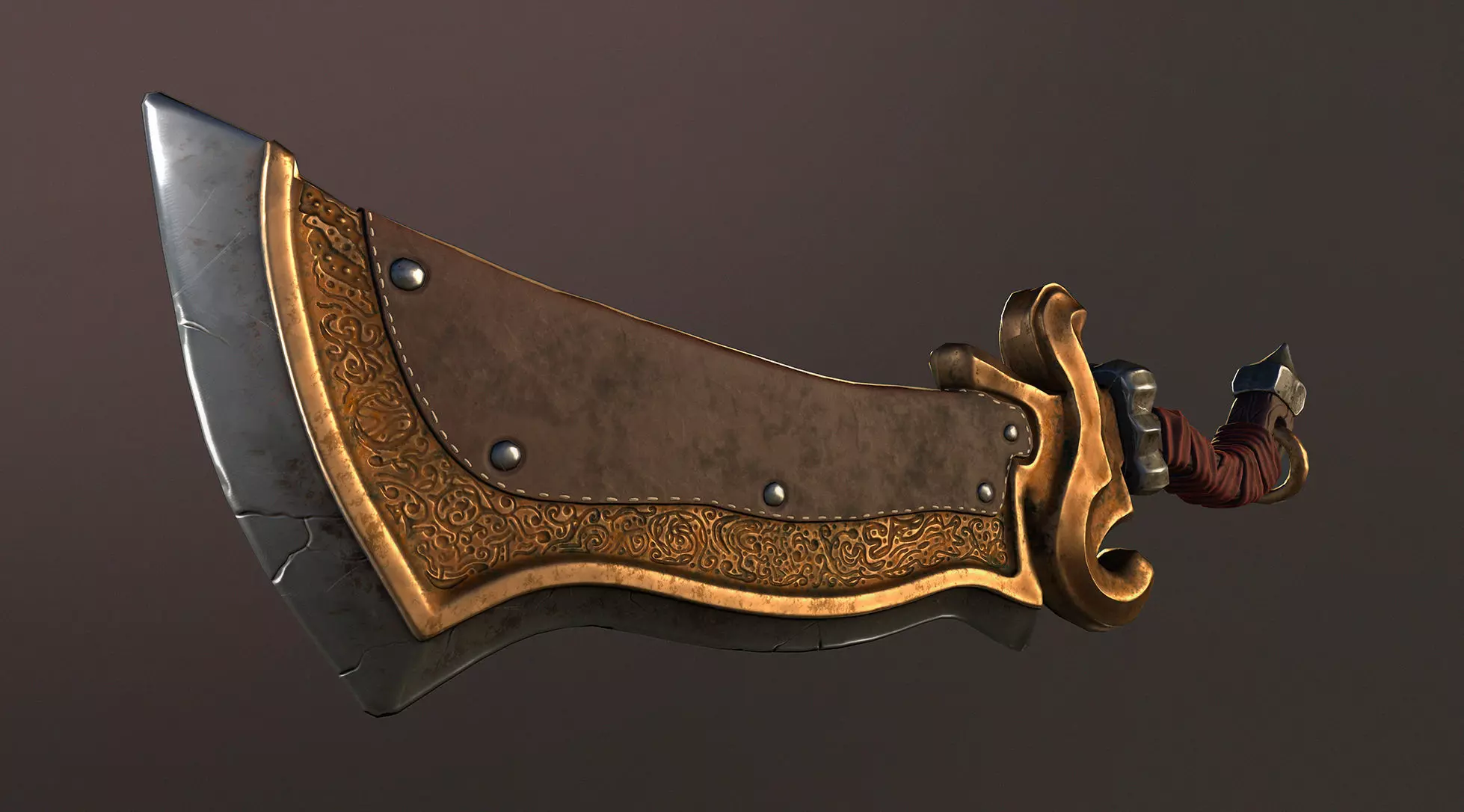 Old Sword Low-poly 3D model_0