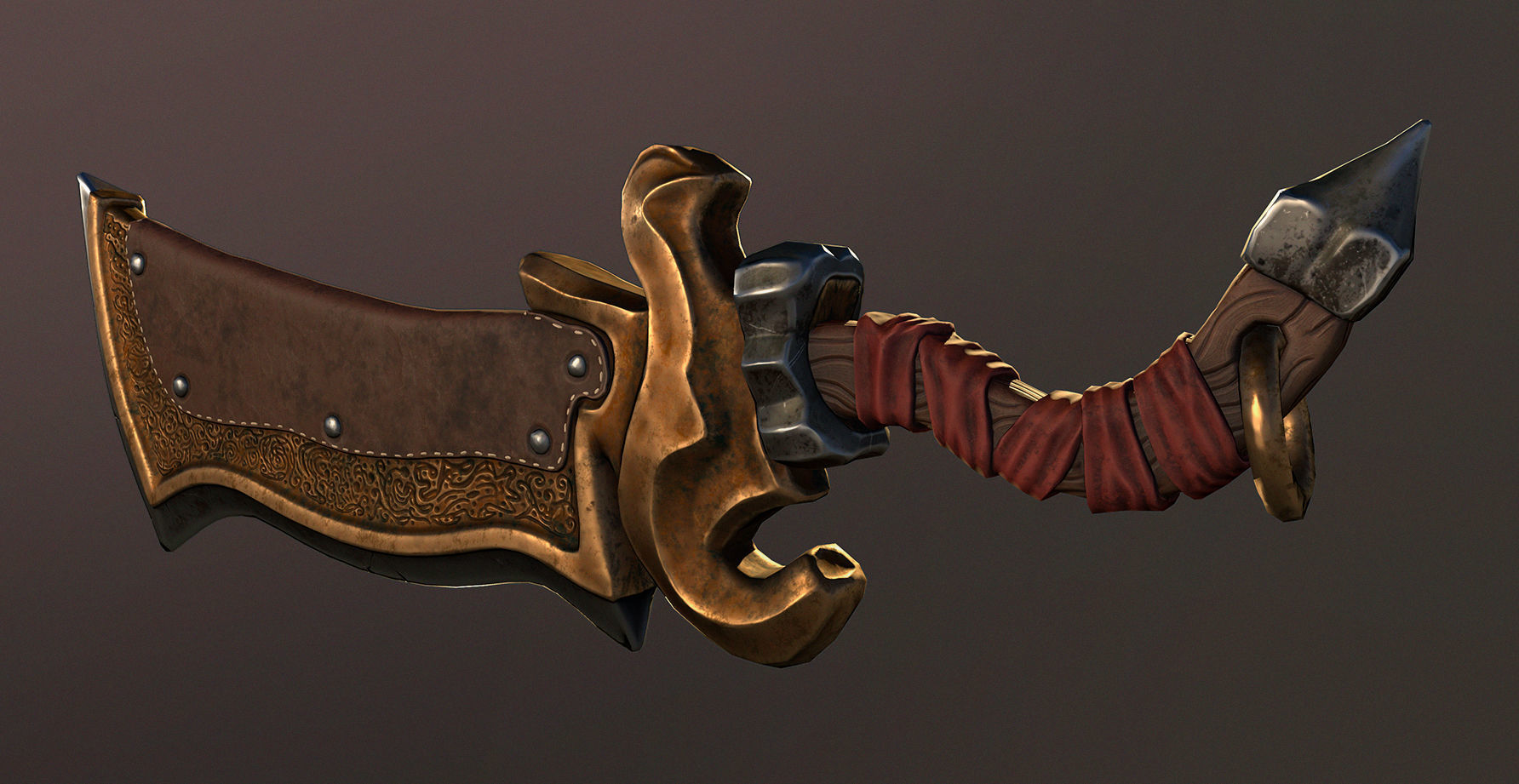 Old Sword Low-poly 3D model_6