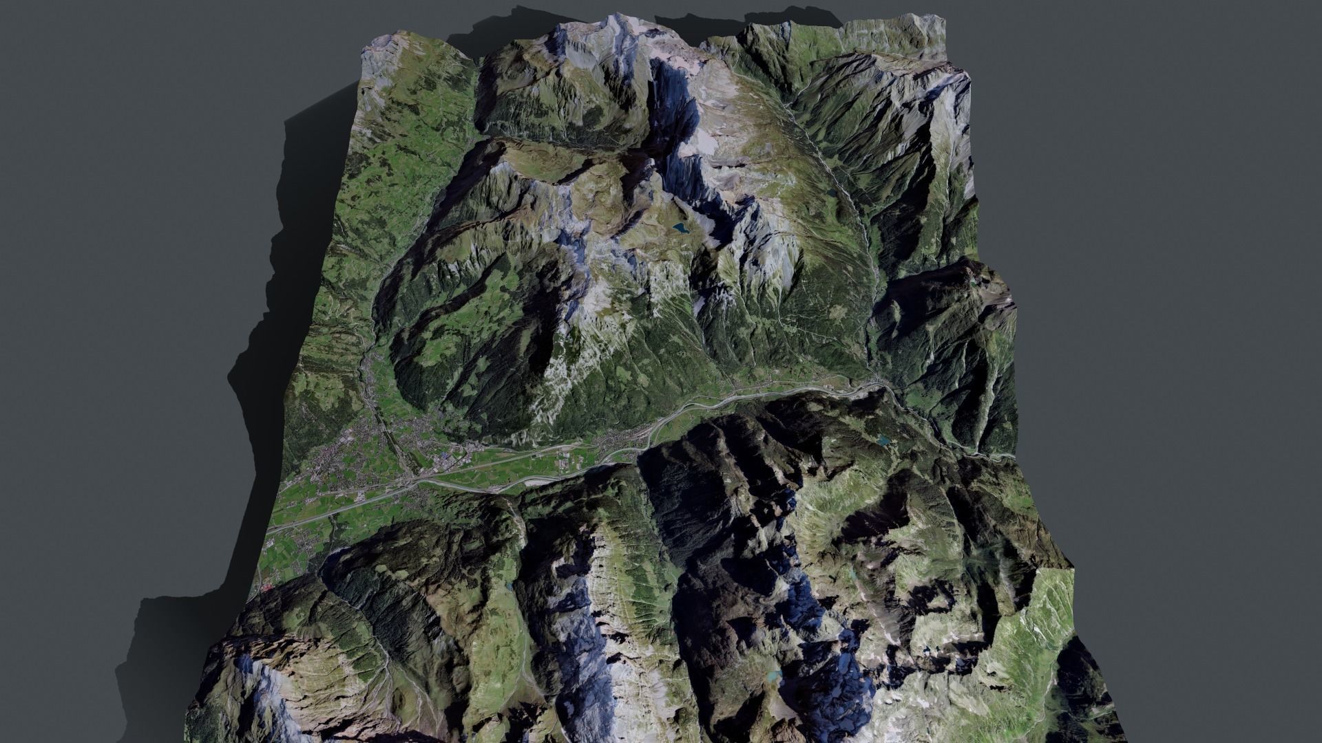 Mountain landscape Alps Switzerland 3D model_4