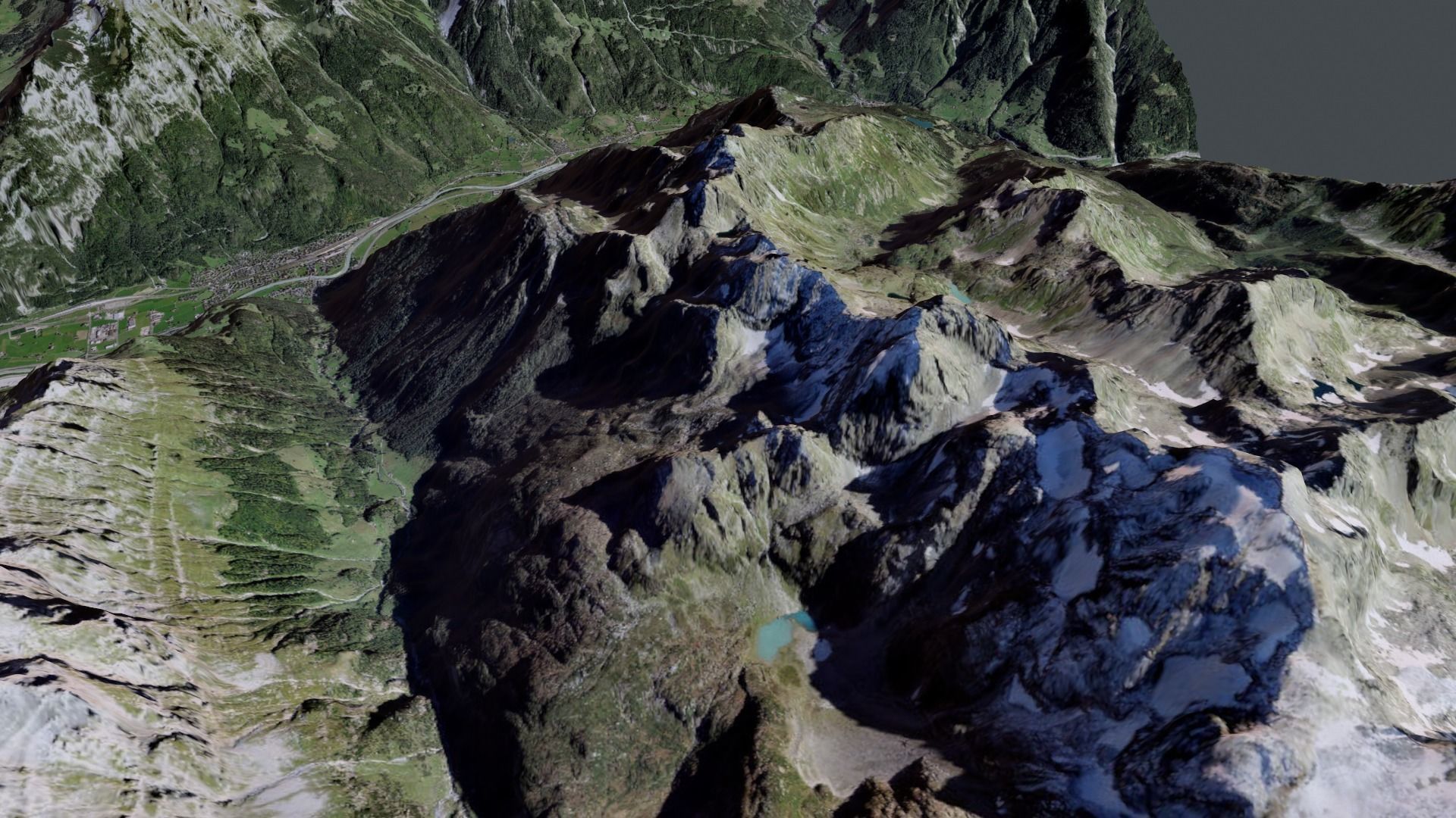 Mountain landscape Alps Switzerland 3D model_10