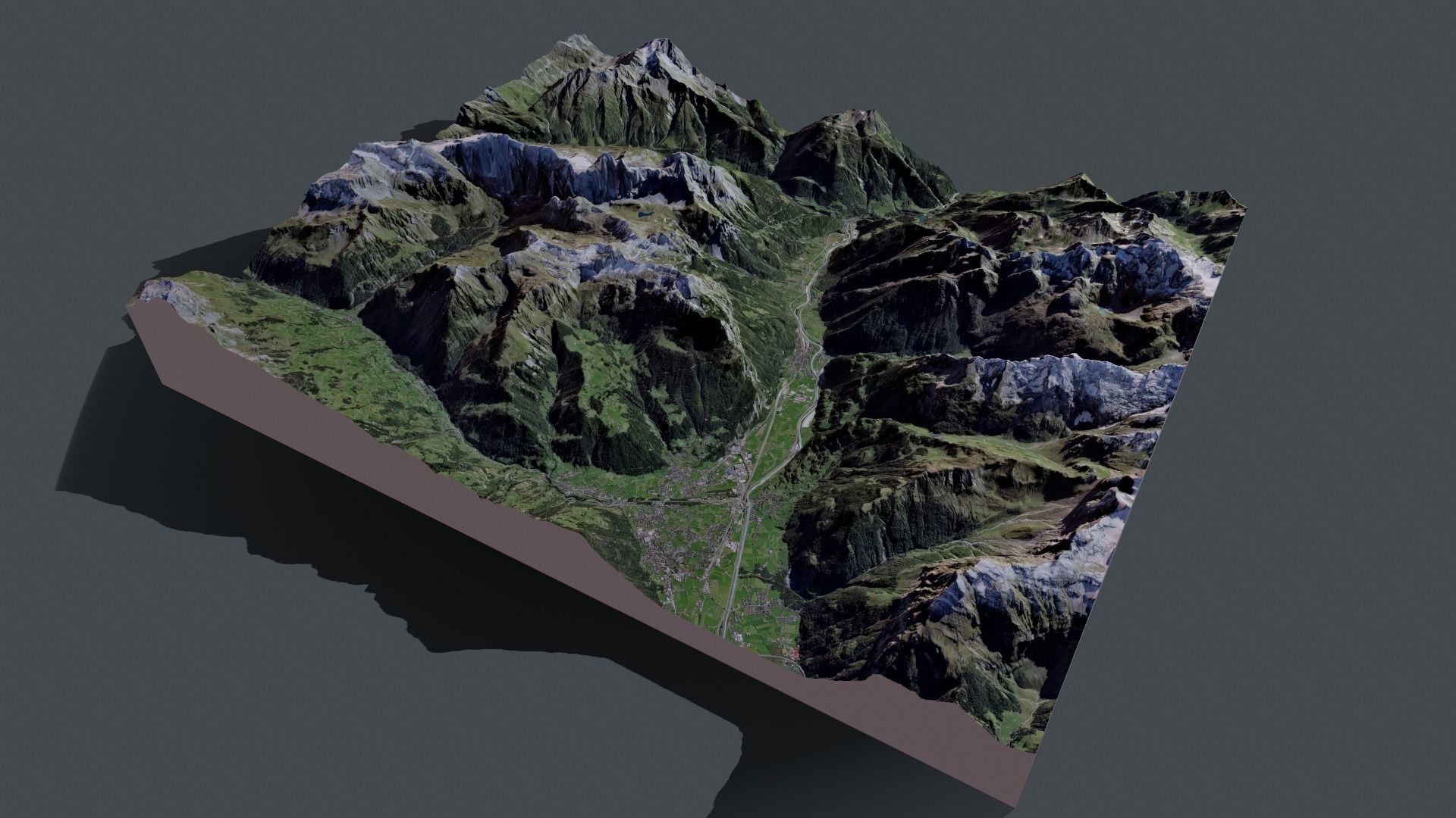 Mountain landscape Alps Switzerland 3D model_3