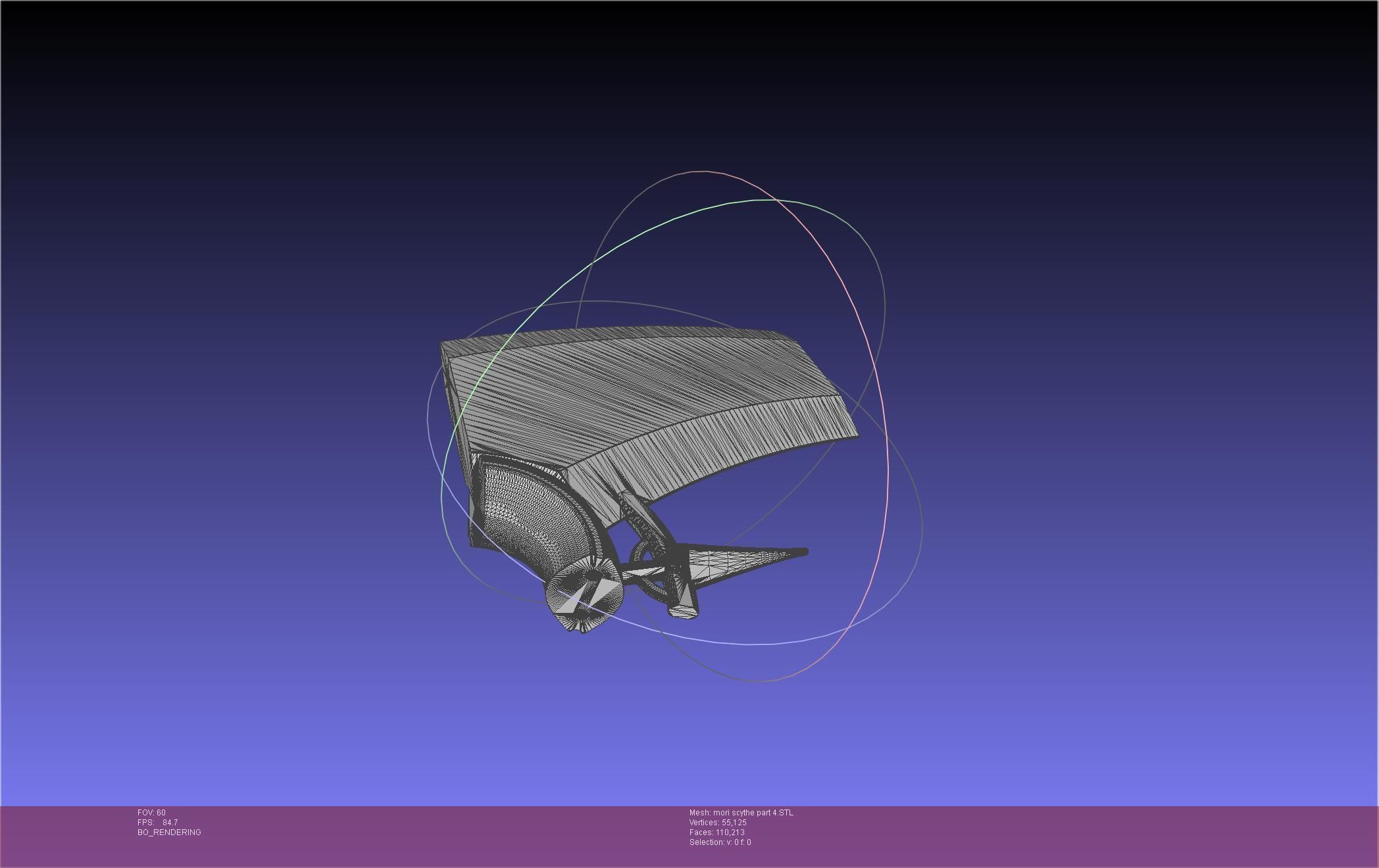 Hololive Mori Calliope Scythe Assembly 3D print model_3