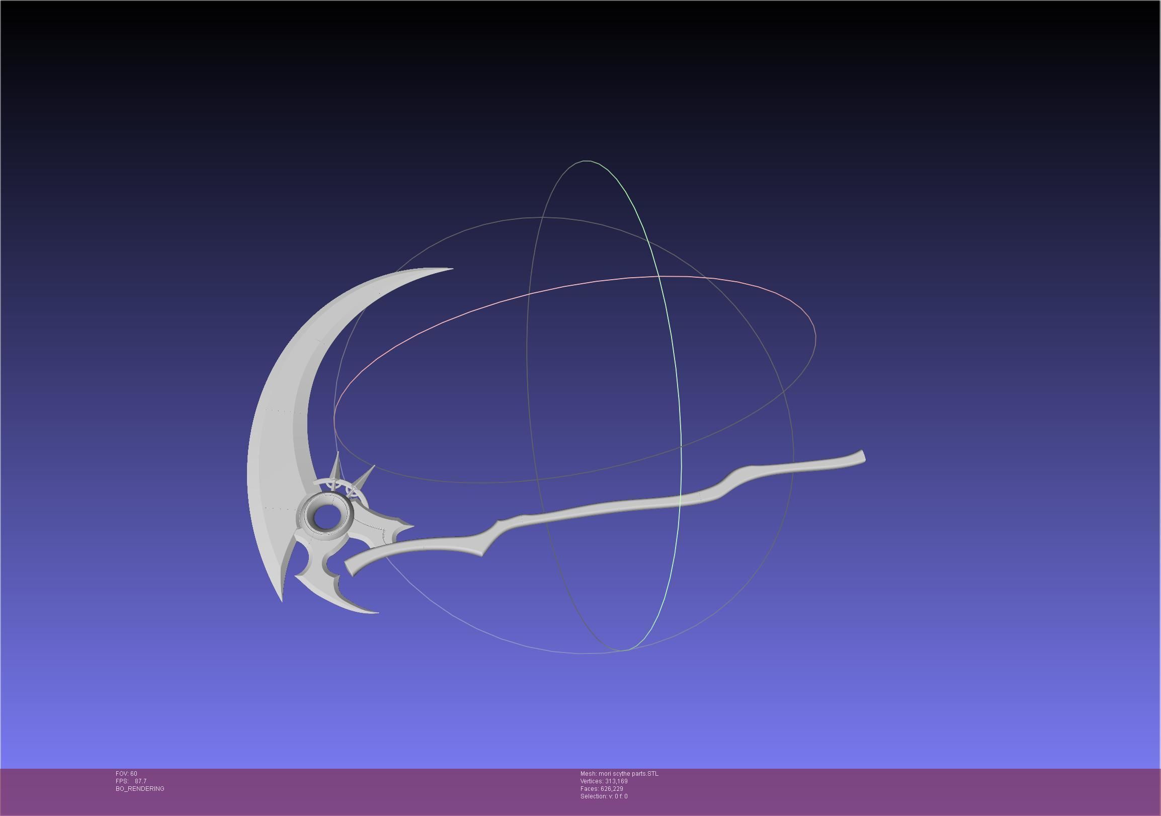 Hololive Mori Calliope Scythe Assembly 3D print model_43