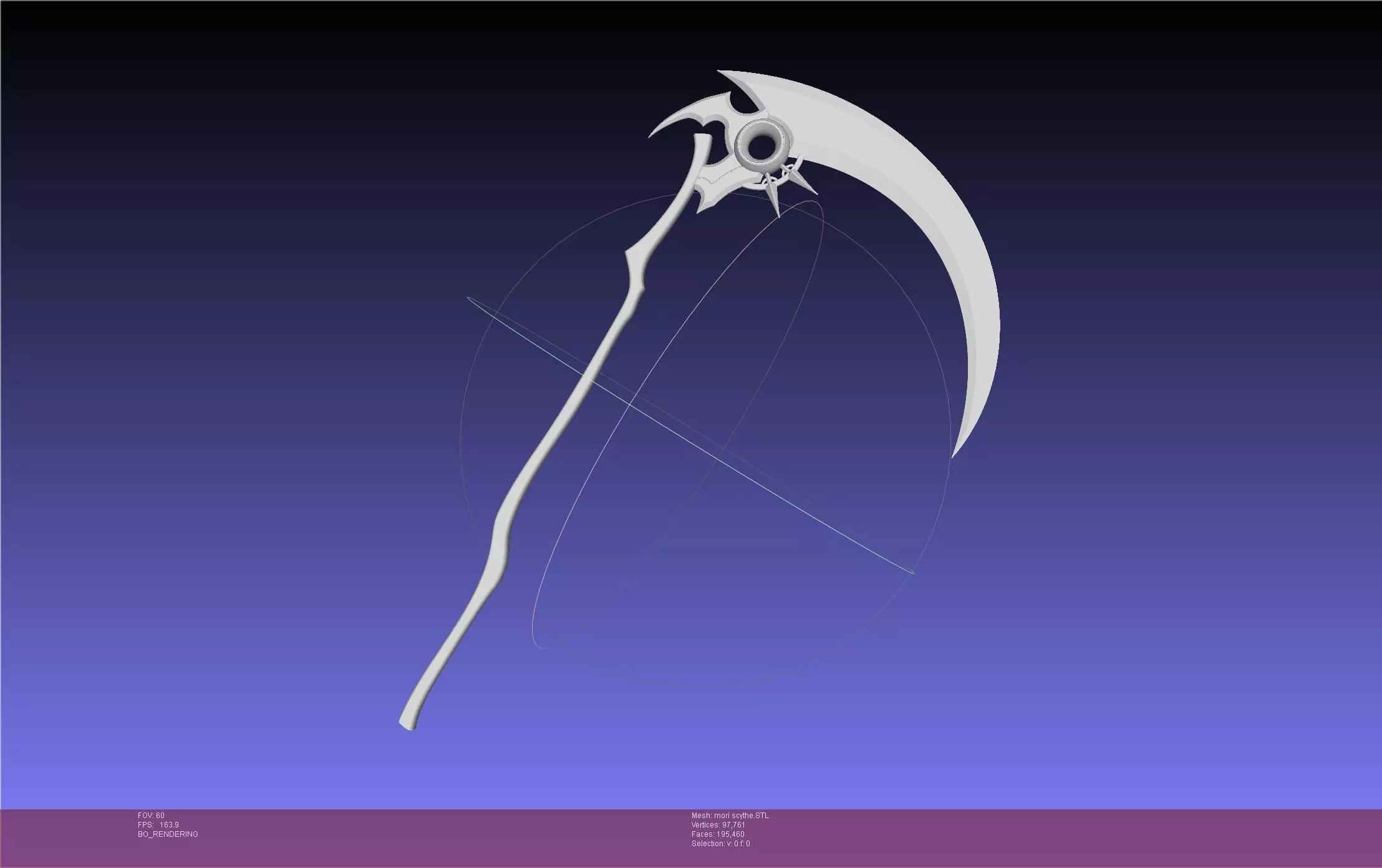 Hololive Mori Calliope Scythe Assembly 3D print model_0