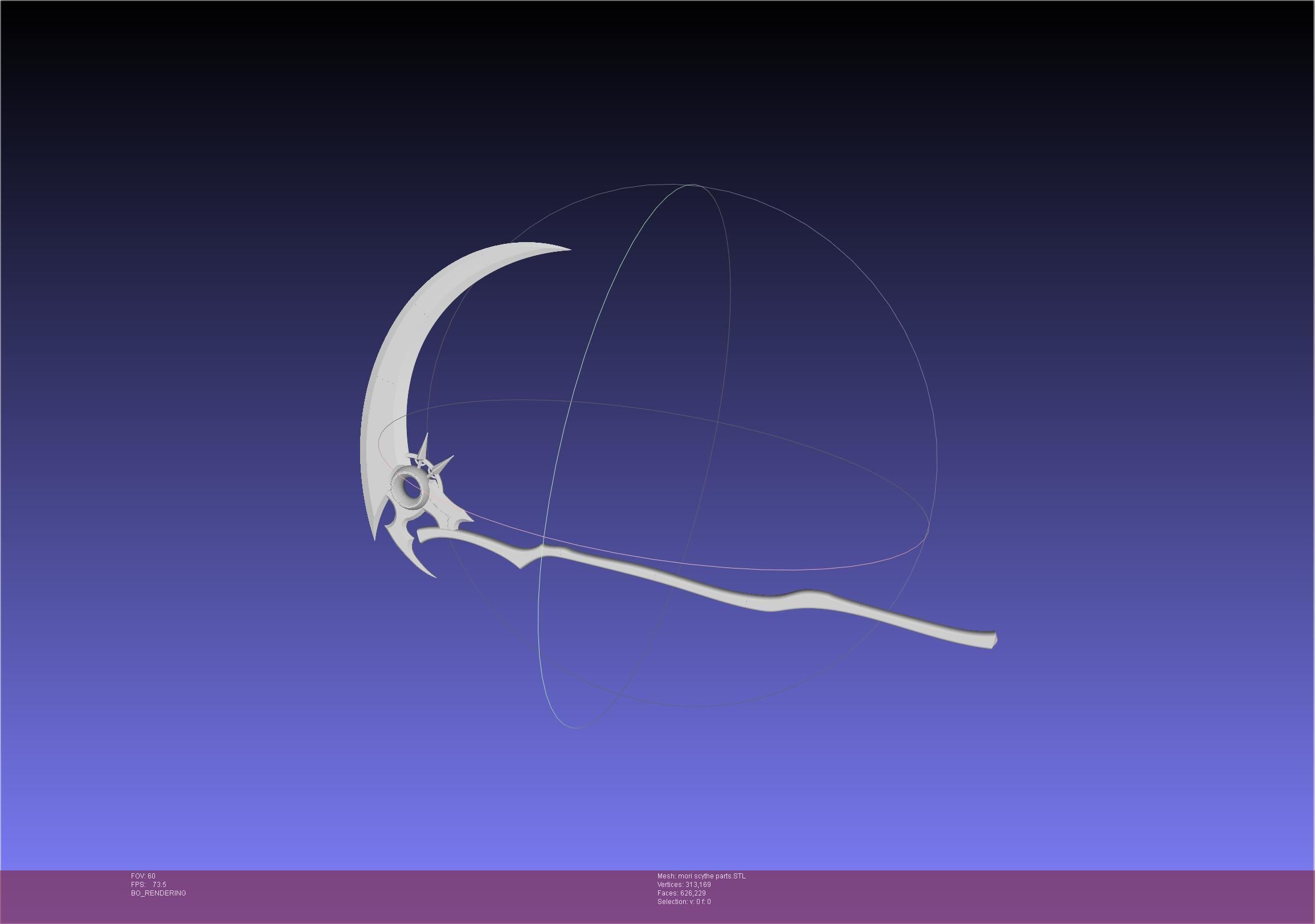 Hololive Mori Calliope Scythe Assembly 3D print model_45