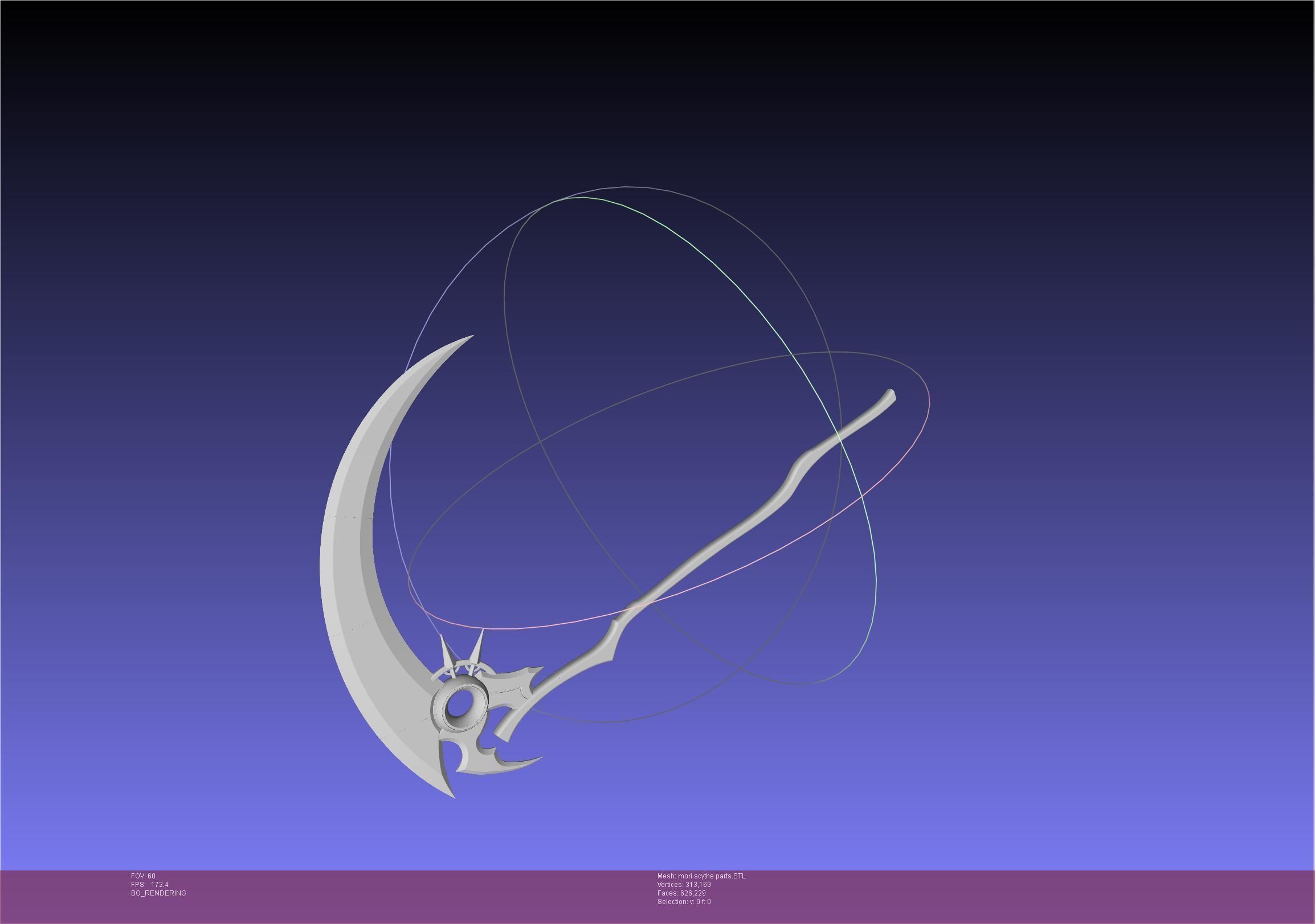 Hololive Mori Calliope Scythe Assembly 3D print model_42