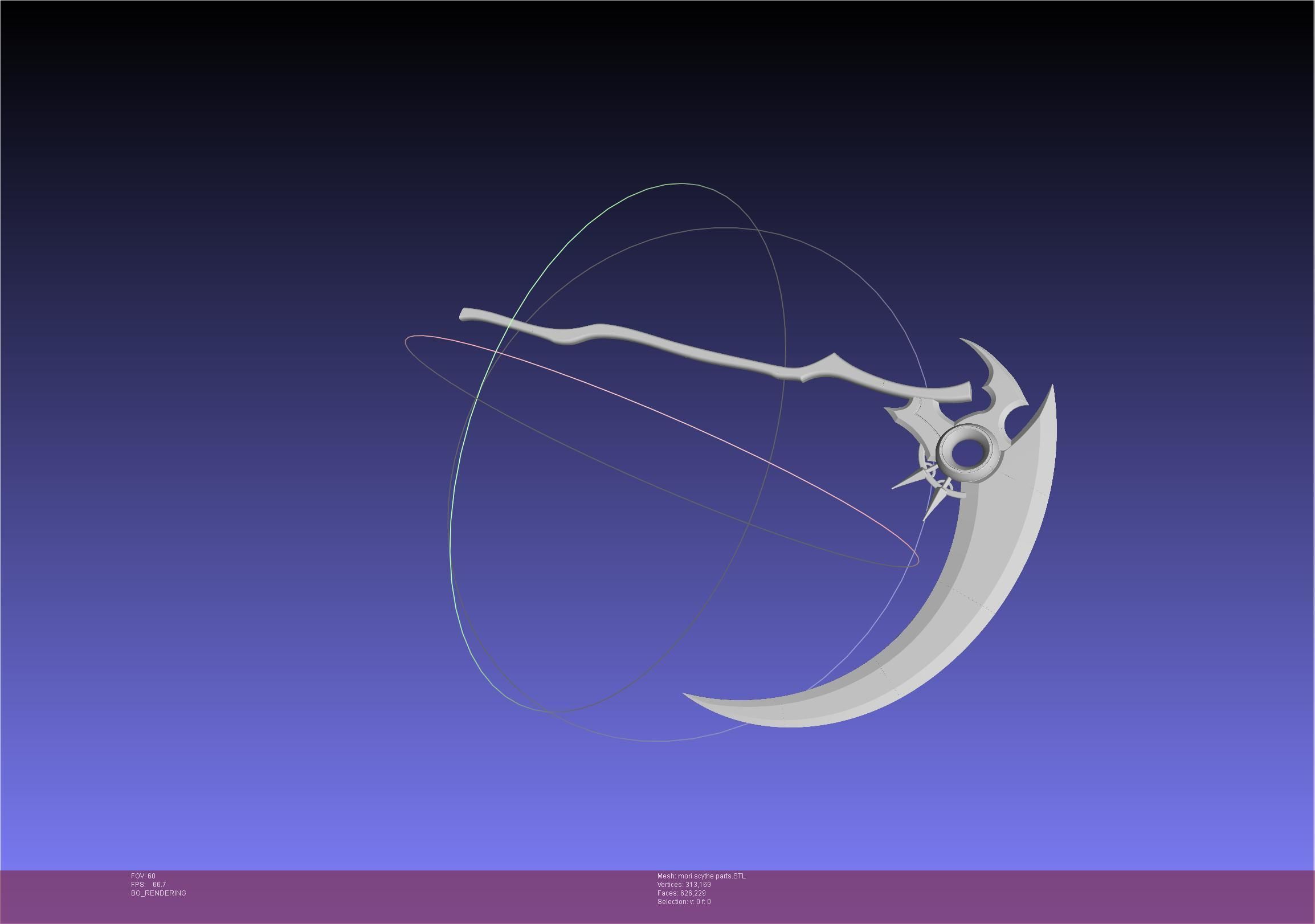 Hololive Mori Calliope Scythe Assembly 3D print model_33