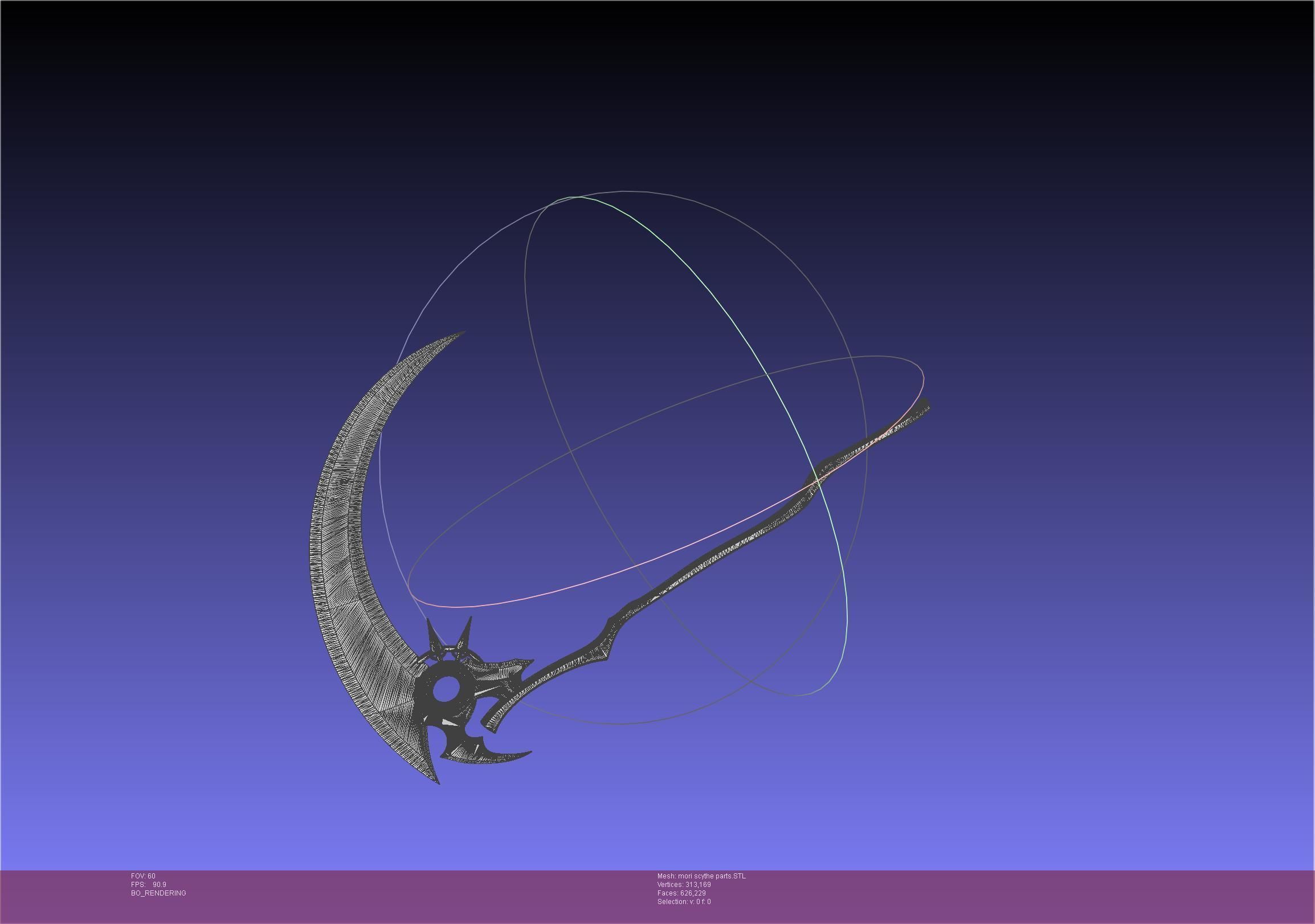 Hololive Mori Calliope Scythe Assembly 3D print model_41