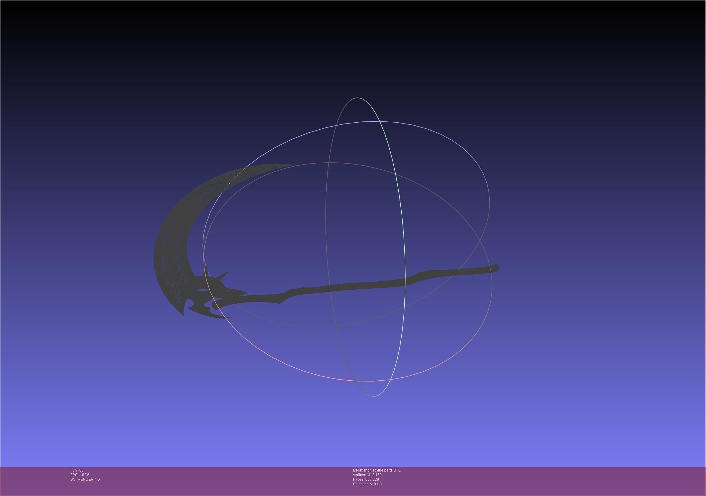 Hololive Mori Calliope Scythe Assembly 3D print model_37