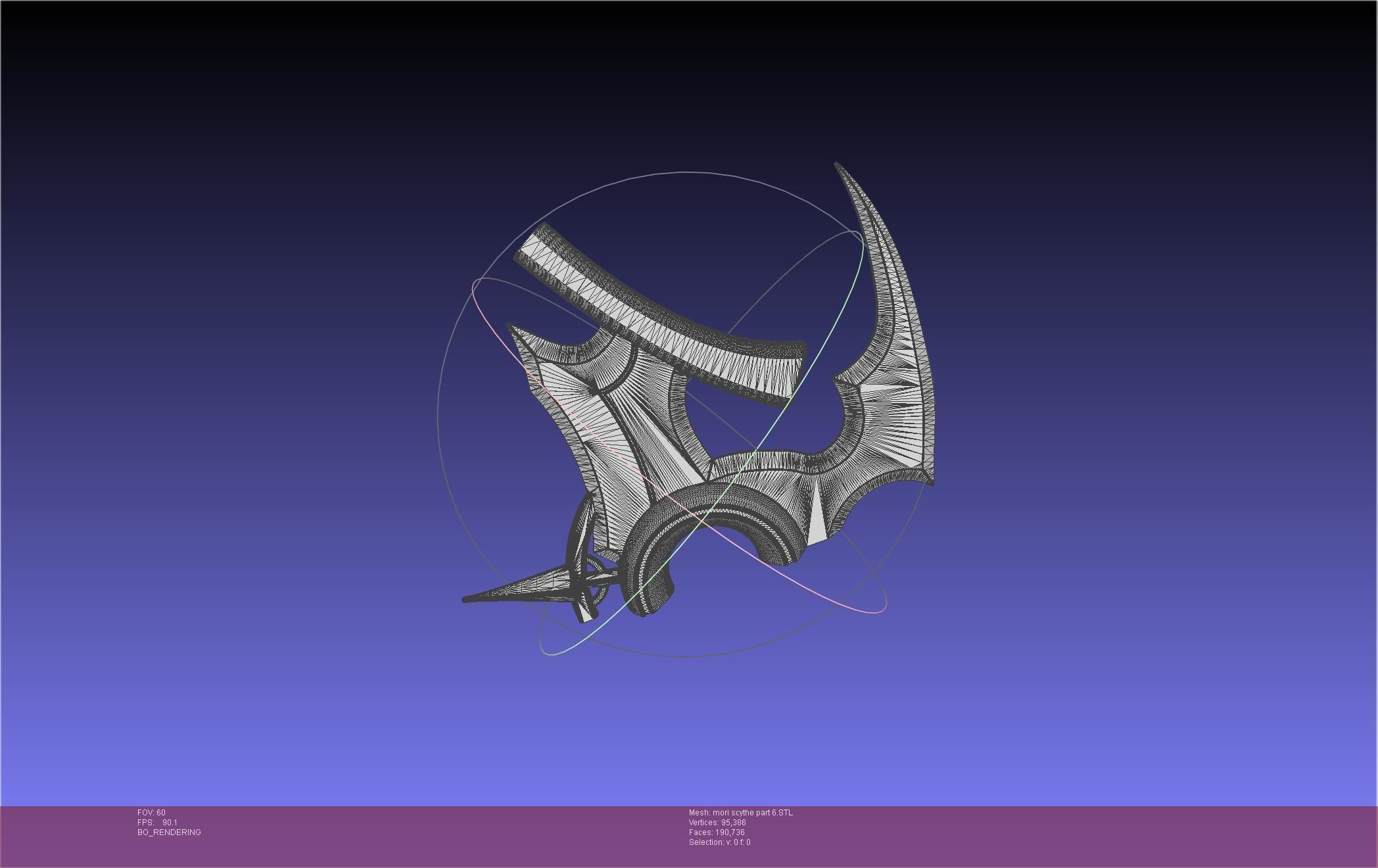 Hololive Mori Calliope Scythe Assembly 3D print model_100