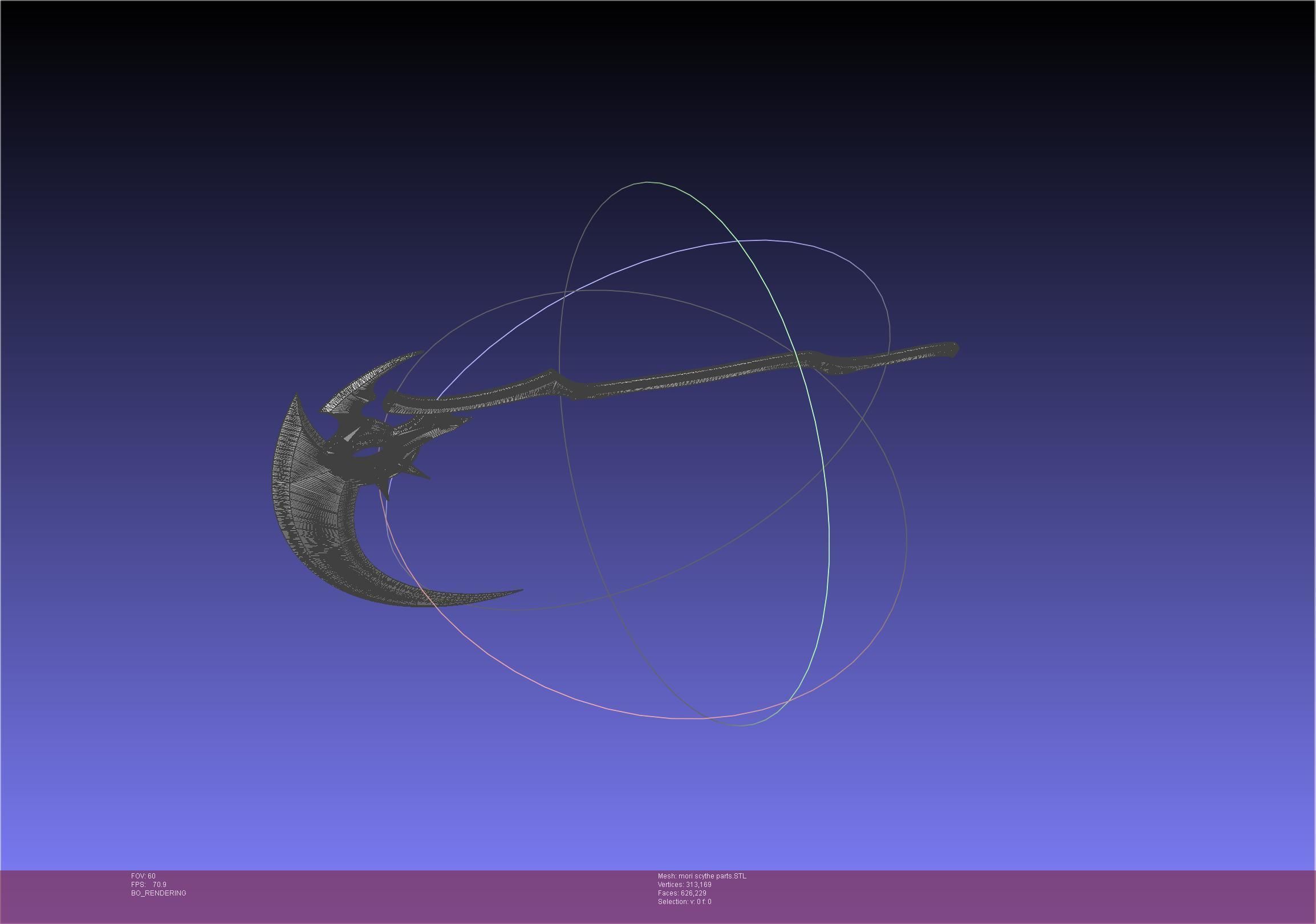 Hololive Mori Calliope Scythe Assembly 3D print model_39