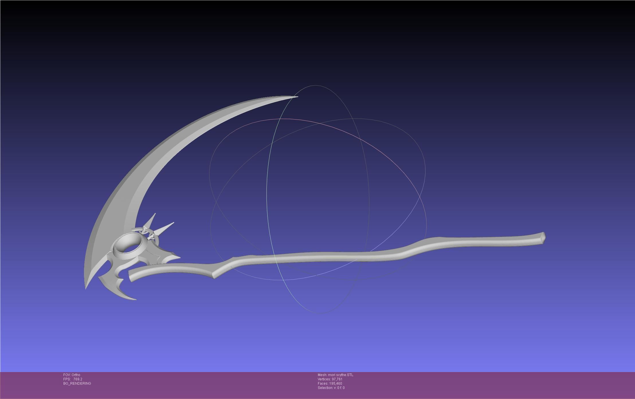Hololive Mori Calliope Scythe Assembly 3D print model_30