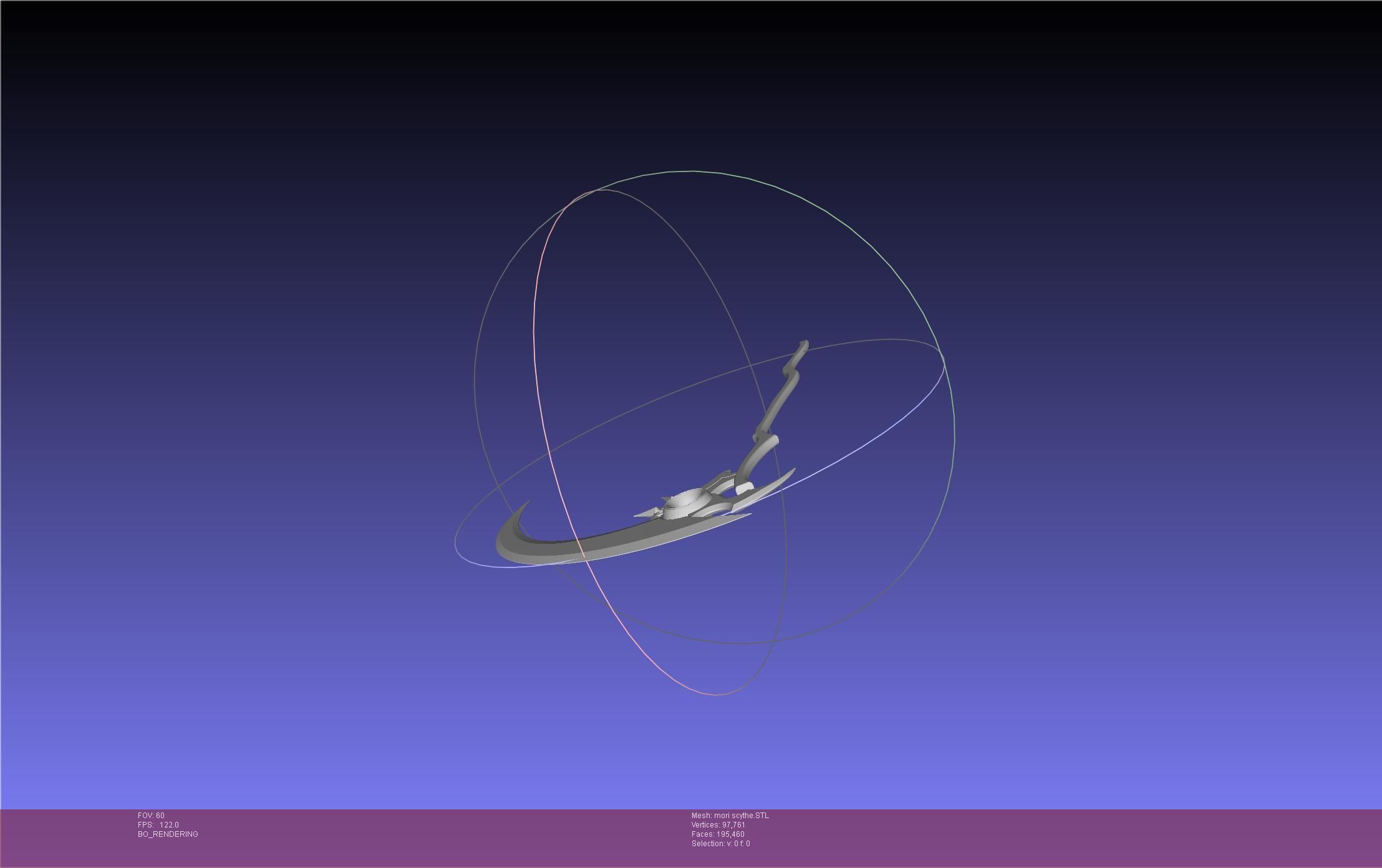 Hololive Mori Calliope Scythe Assembly 3D print model_7