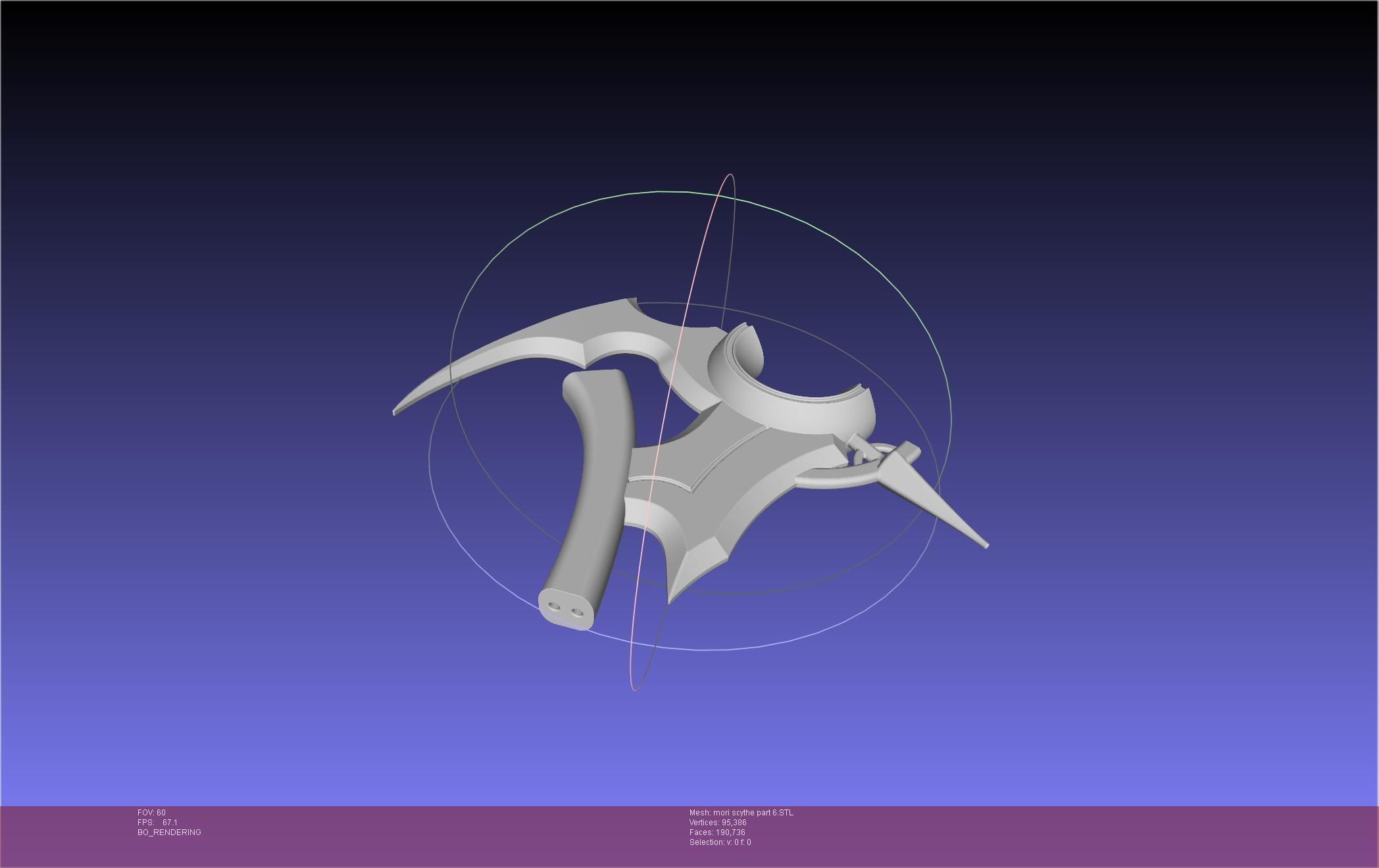 Hololive Mori Calliope Scythe Assembly 3D print model_88