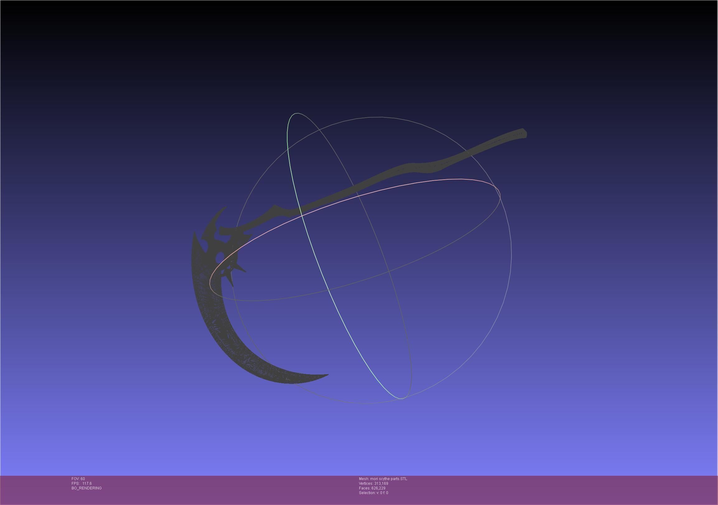 Hololive Mori Calliope Scythe Assembly 3D print model_38