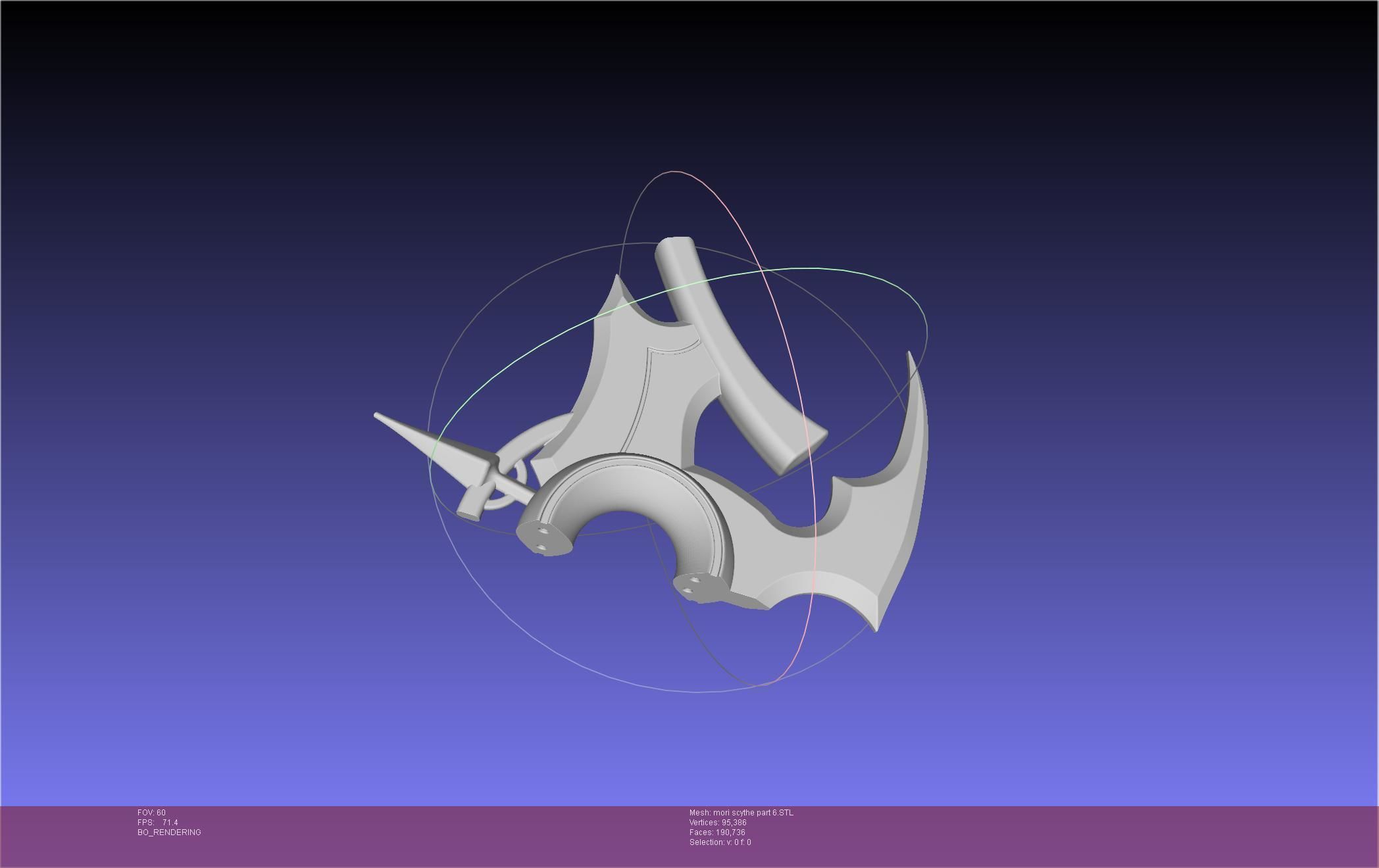 Hololive Mori Calliope Scythe Assembly 3D print model_91