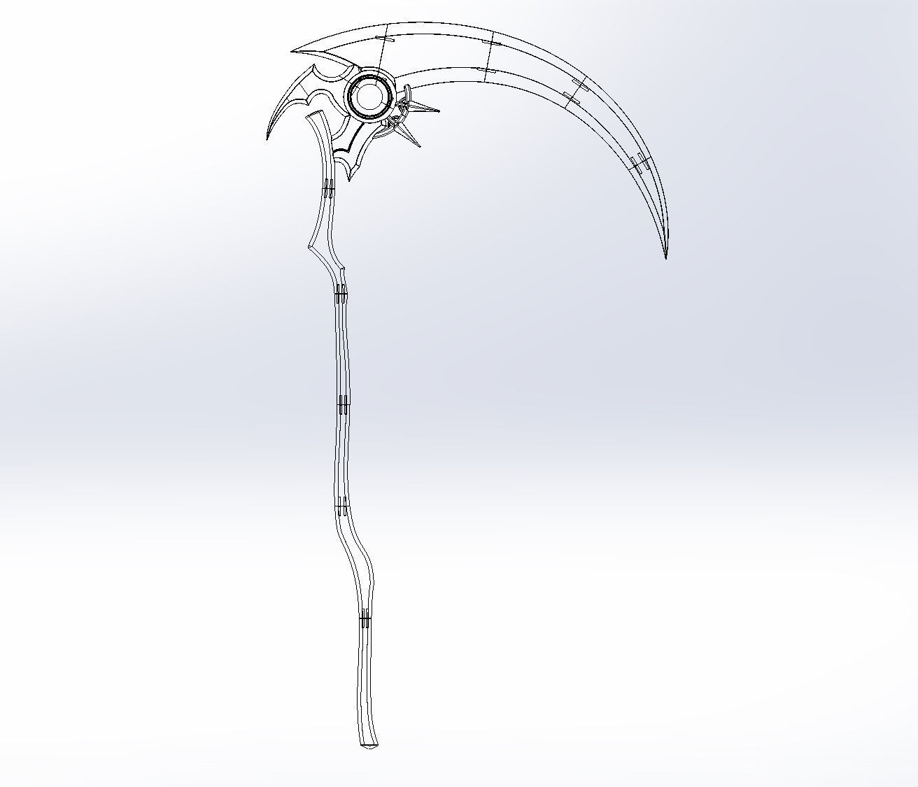 Hololive Mori Calliope Scythe Assembly 3D print model_1