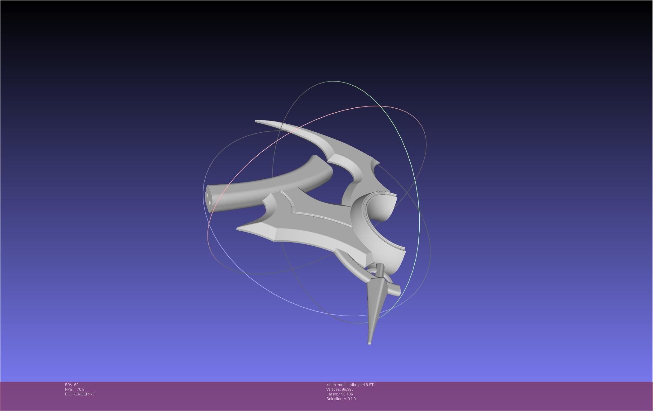 Hololive Mori Calliope Scythe Assembly 3D print model_94