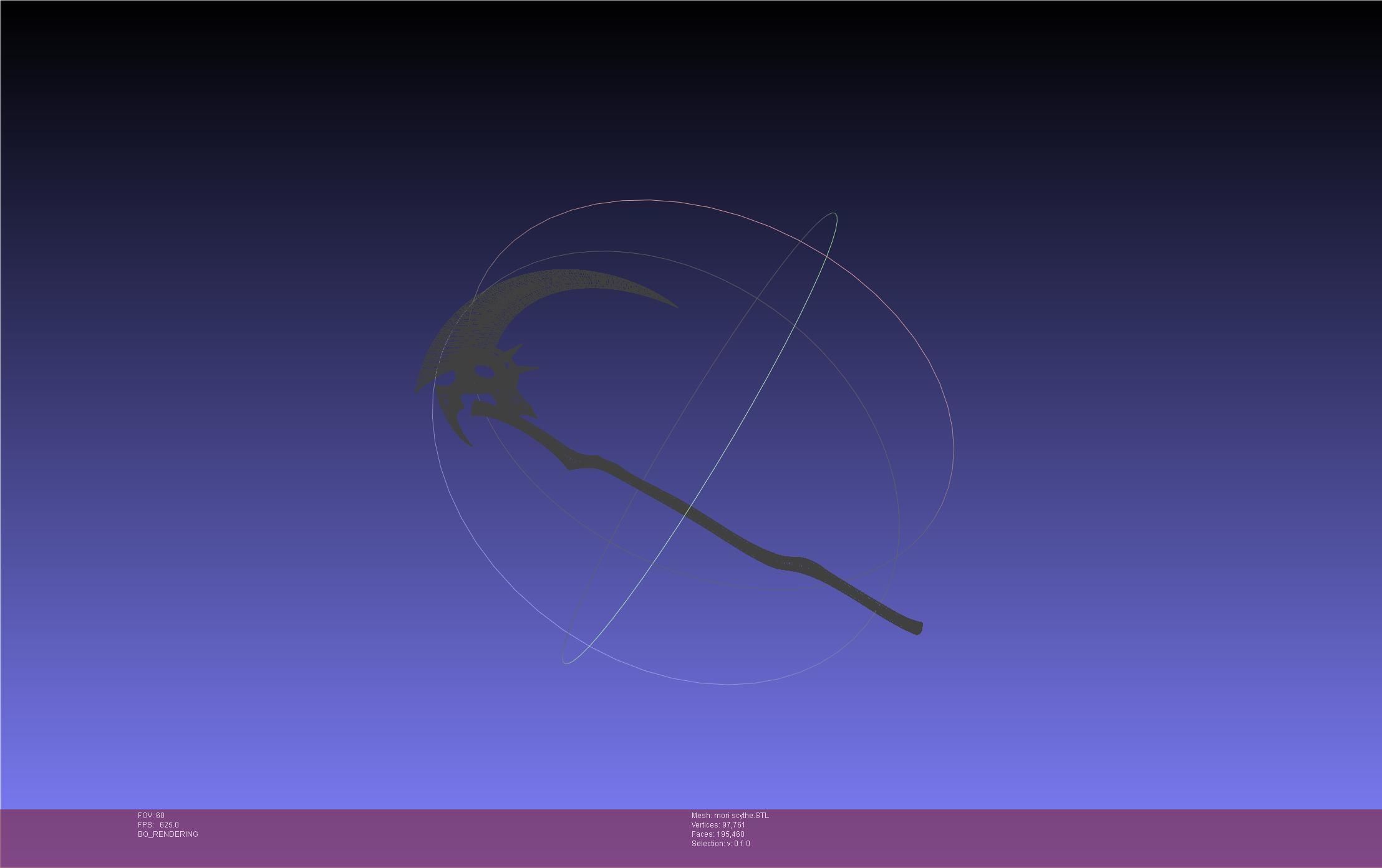 Hololive Mori Calliope Scythe Assembly 3D print model_25