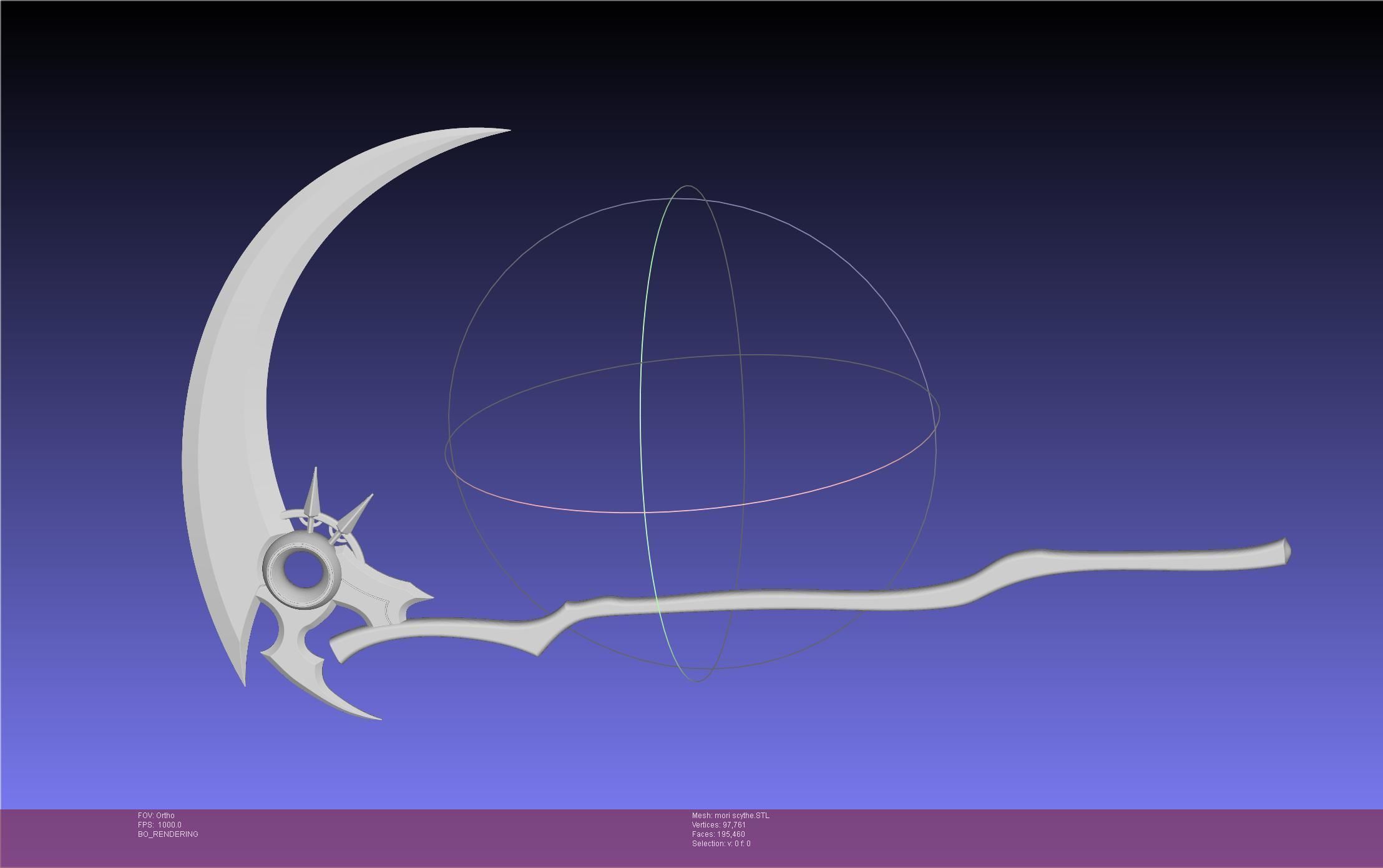 Hololive Mori Calliope Scythe Assembly 3D print model_29