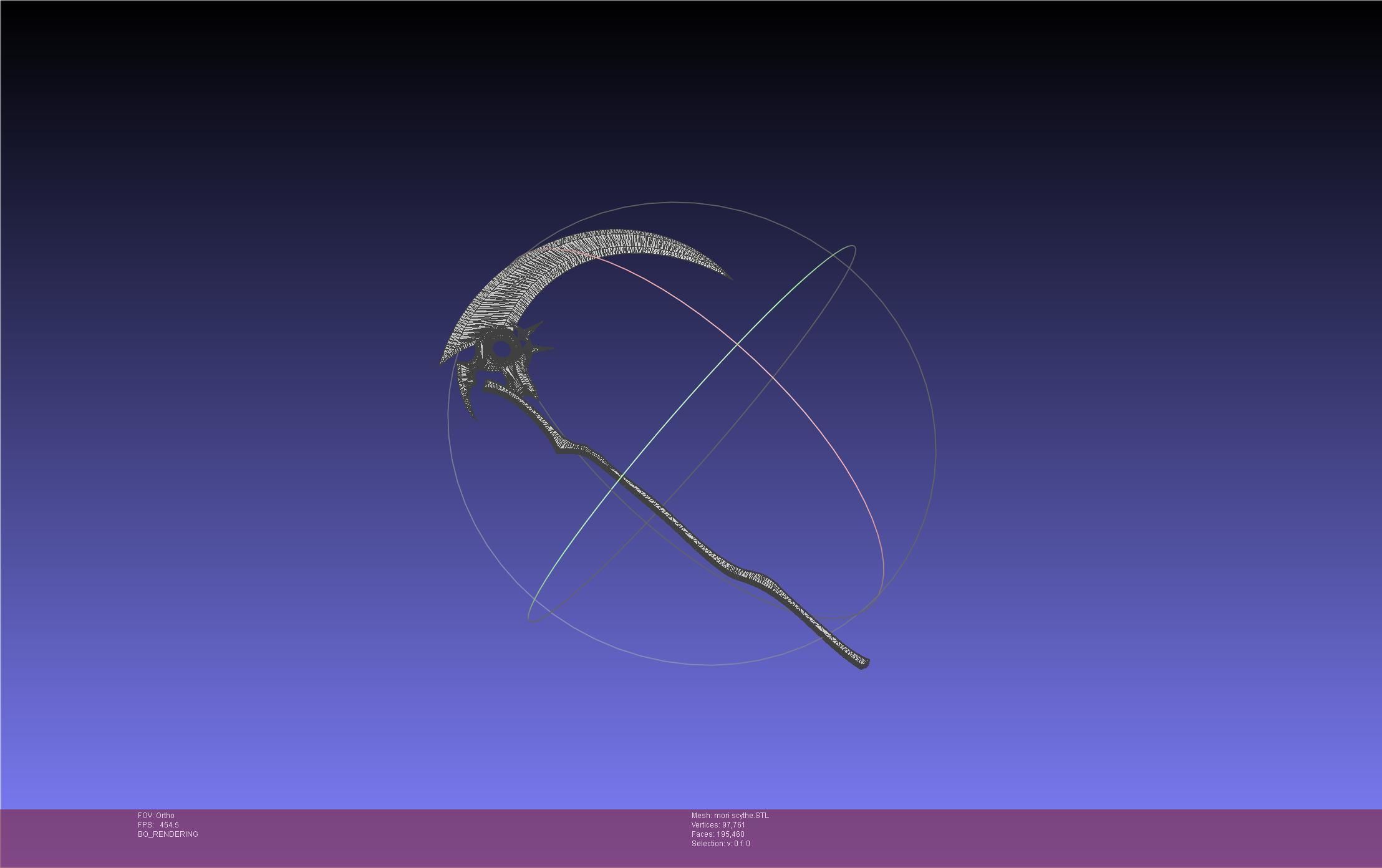 Hololive Mori Calliope Scythe Assembly 3D print model_26