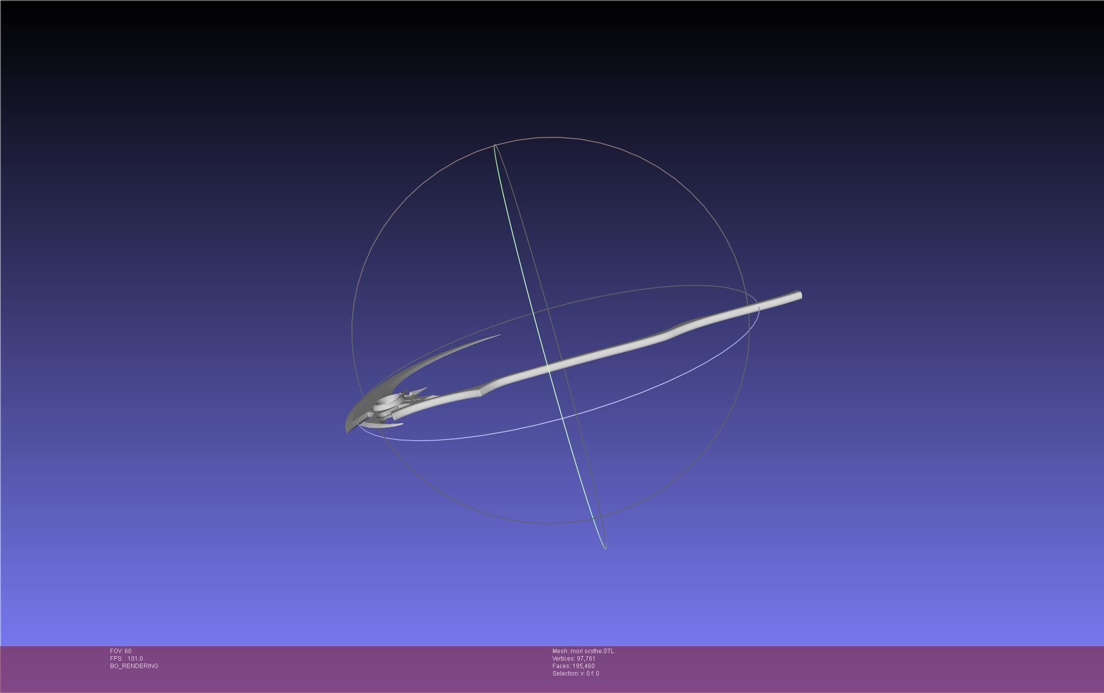 Hololive Mori Calliope Scythe Assembly 3D print model_6