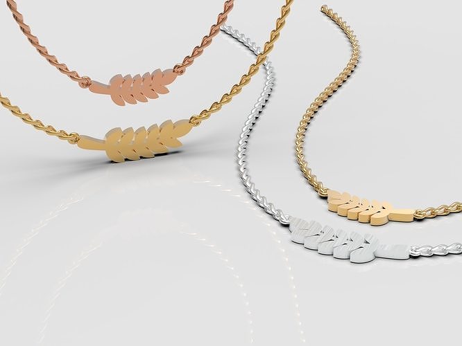 Girly leaf pendant 3D print model