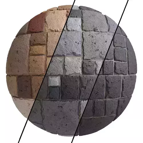 Ston Wall Material 11- By 3 color Pbr By Sbsar 4k