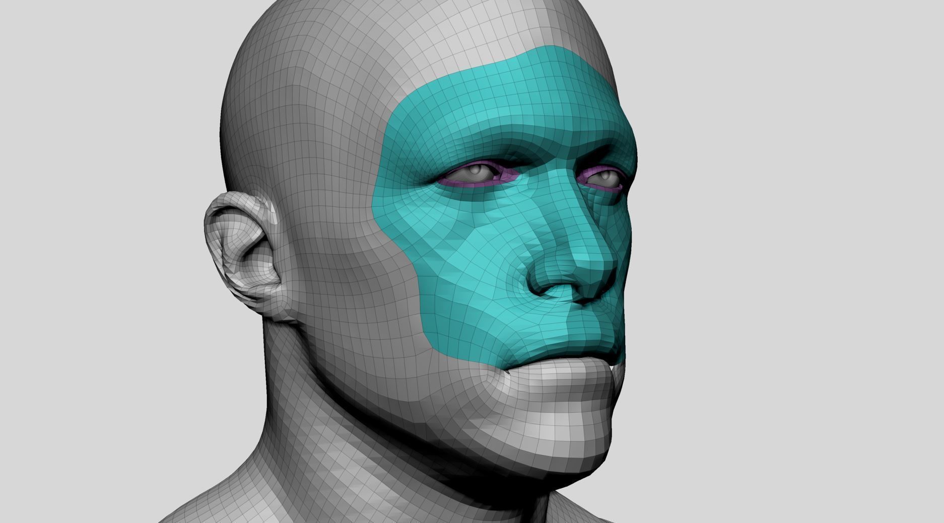 Male Head Basemesh v4 3D model_8