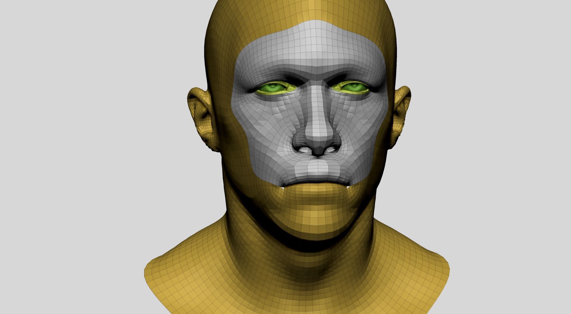 Male Head Basemesh v4 3D model_12