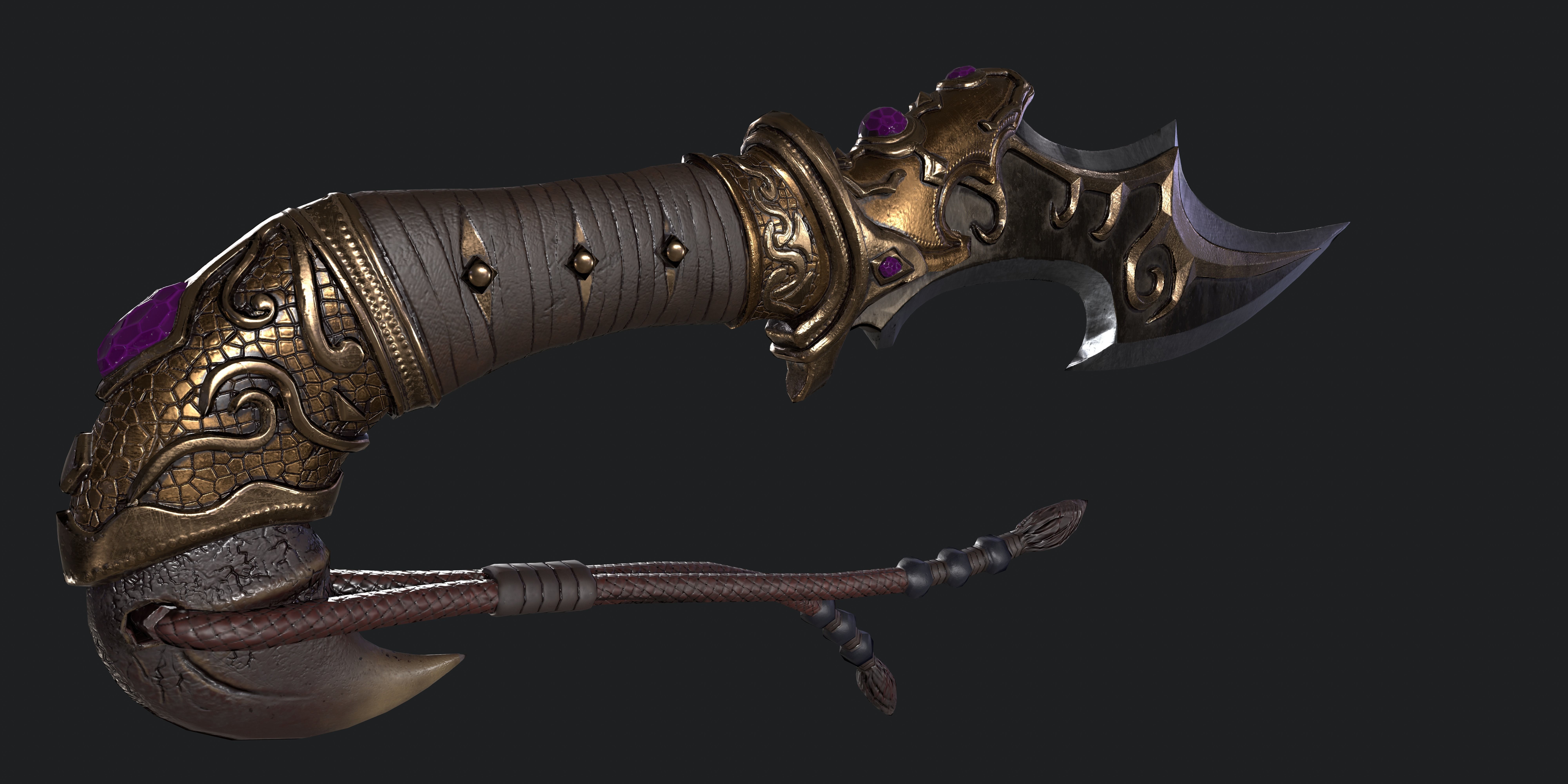 Ancient Dagger  GAME ASSET Lowpoly Low-poly 3D model_6