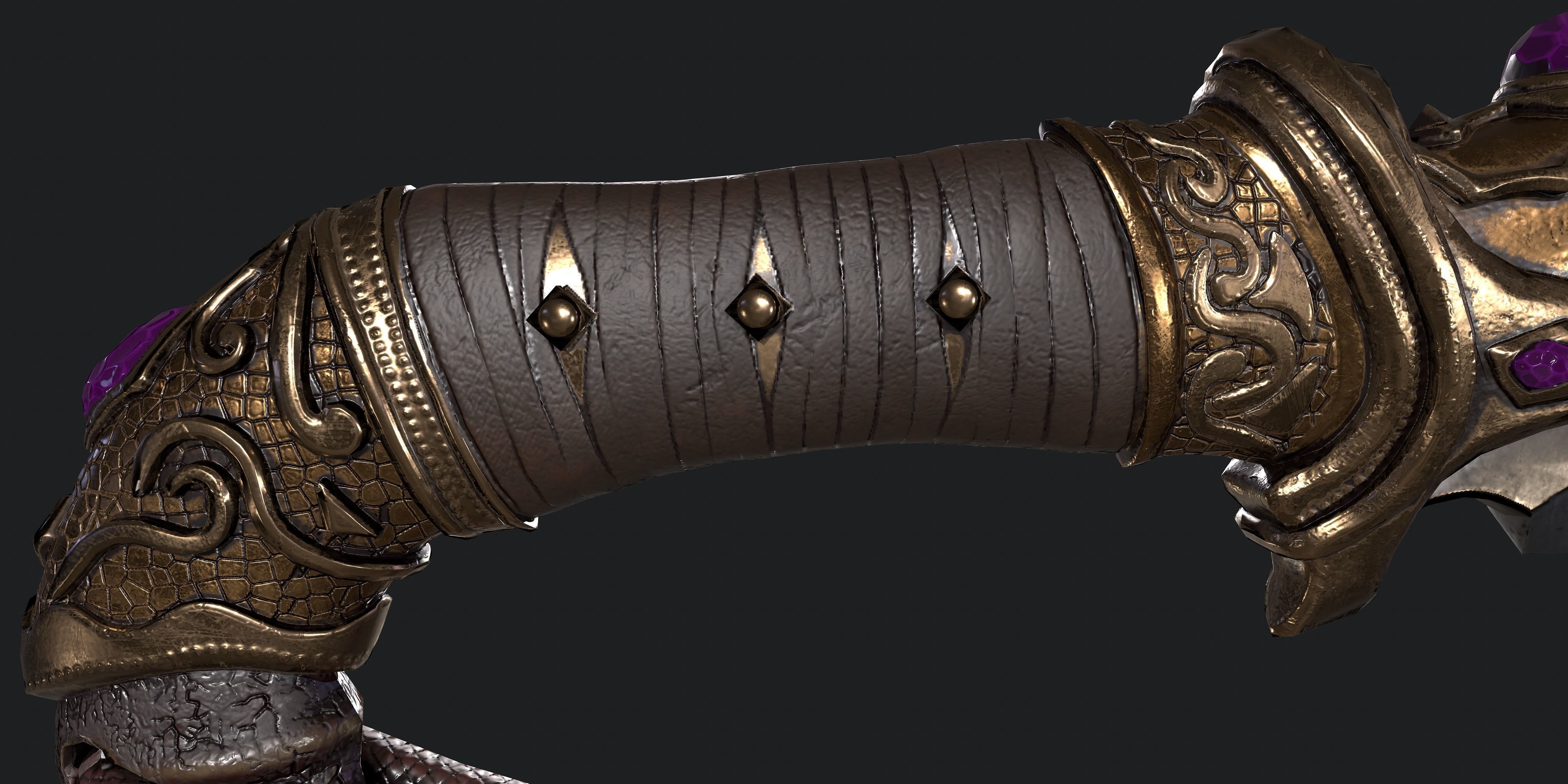 Ancient Dagger  GAME ASSET Lowpoly Low-poly 3D model_2