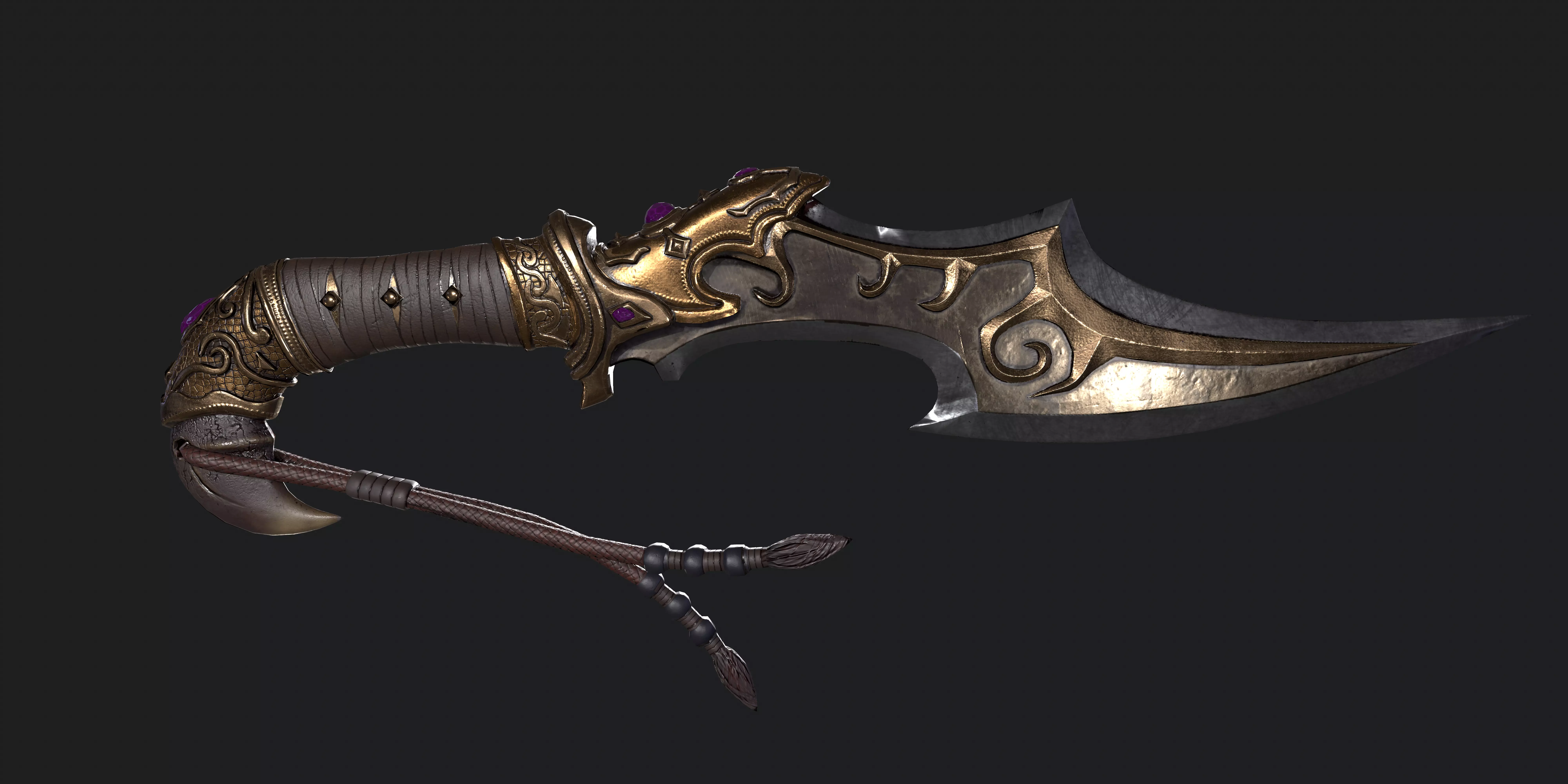 Ancient Dagger  GAME ASSET Lowpoly Low-poly 3D model_0