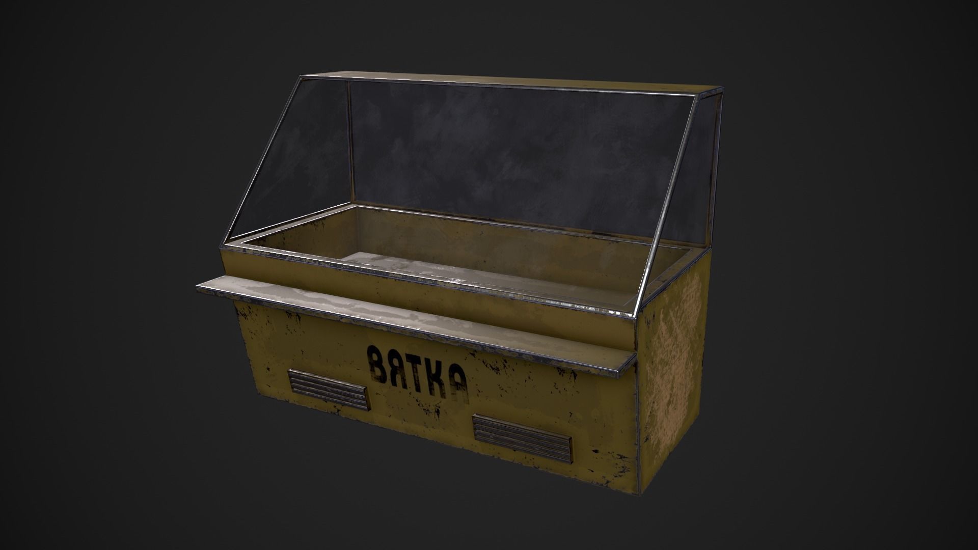 Refrigerator USSR Low-poly 3D model_3