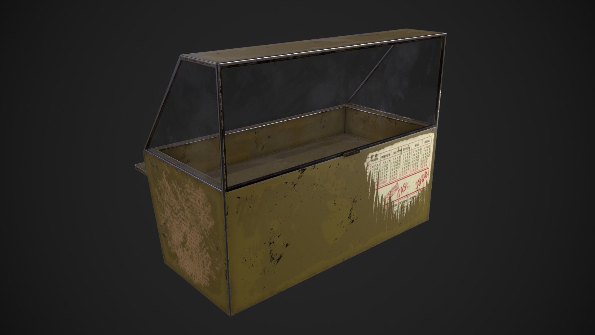 Refrigerator USSR Low-poly 3D model_4