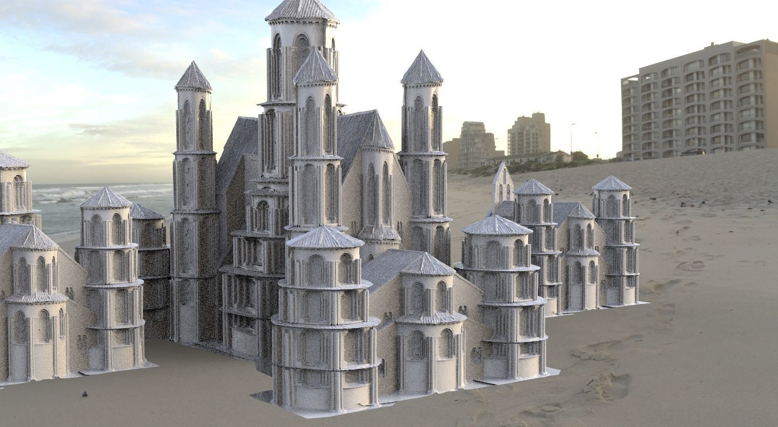 Medieval Spanish fantasy City collection 1 3D model_1