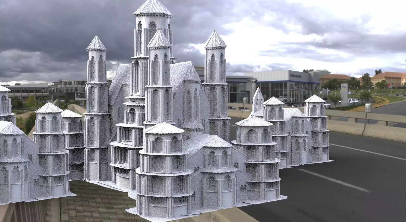 Medieval Spanish fantasy City collection 1 3D model_0