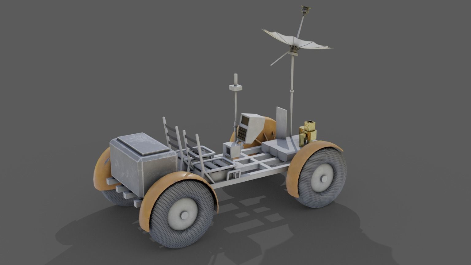 Space Rover Vehicle Stylized Low Poly Low-poly 3D model_2