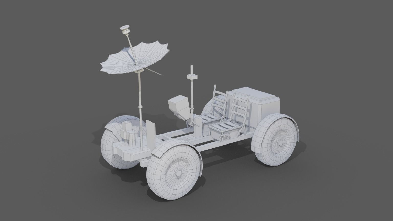 Space Rover Vehicle Stylized Low Poly Low-poly 3D model_3